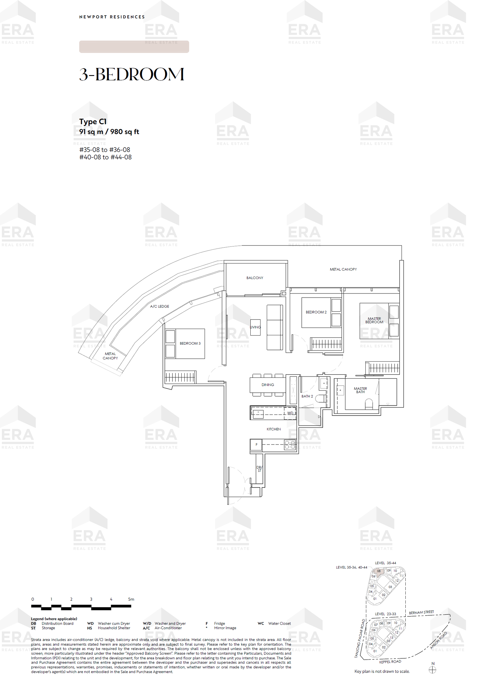C1 · 980 sqft floor plan