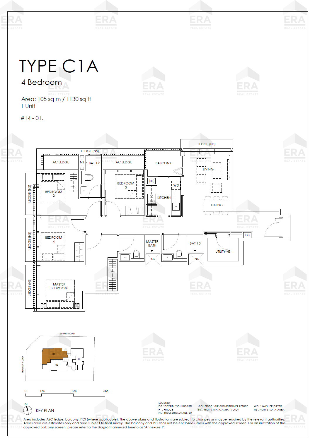 C1A · 1,130 sqft floor plan