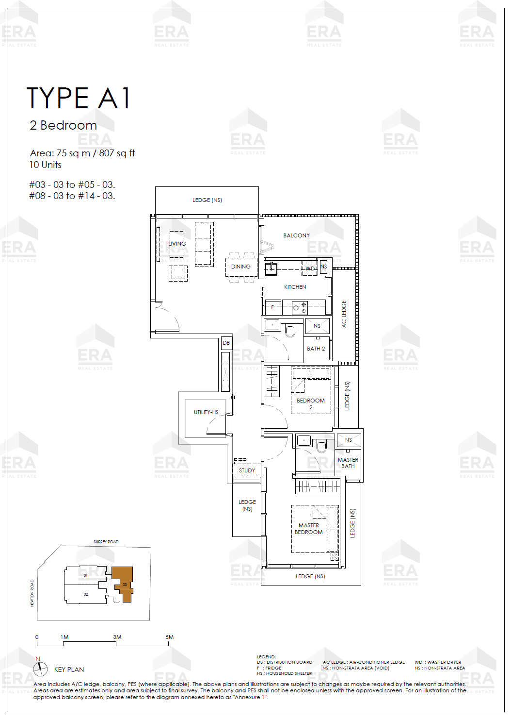 A1 · 807 sqft floor plan