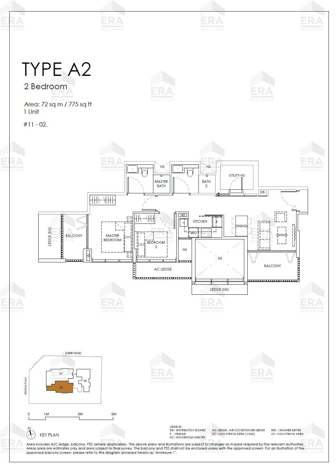 A2 · 775 sqft floor plan