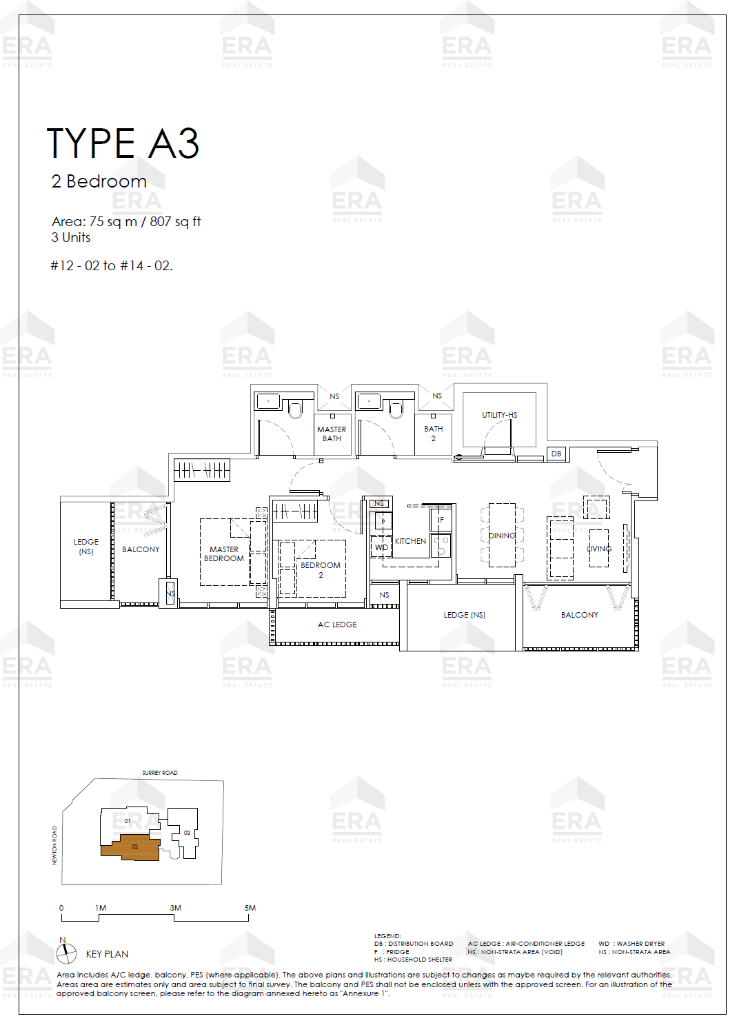 A3 · 807 sqft floor plan