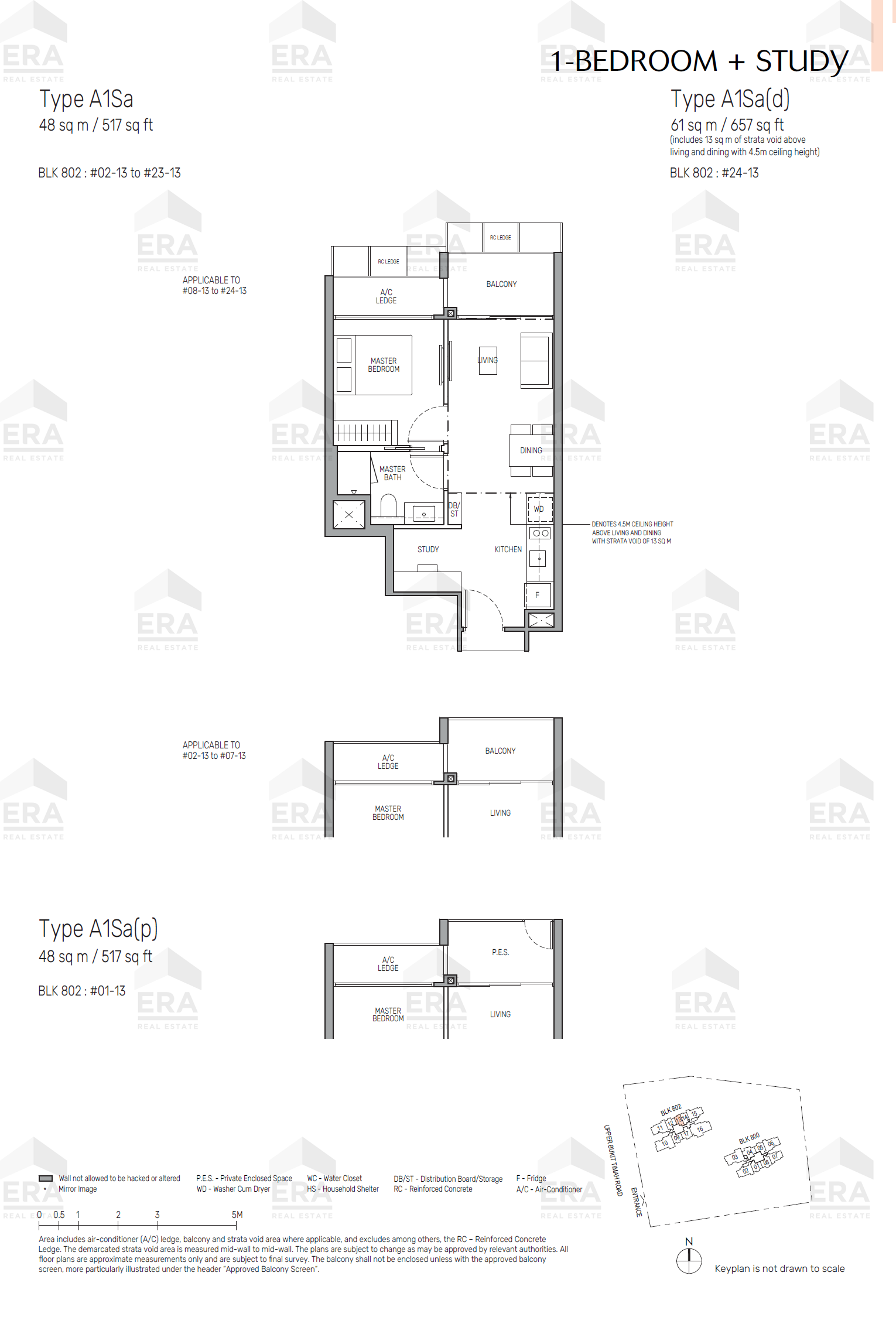 A1Sa(p) · 517 sqft floor plan