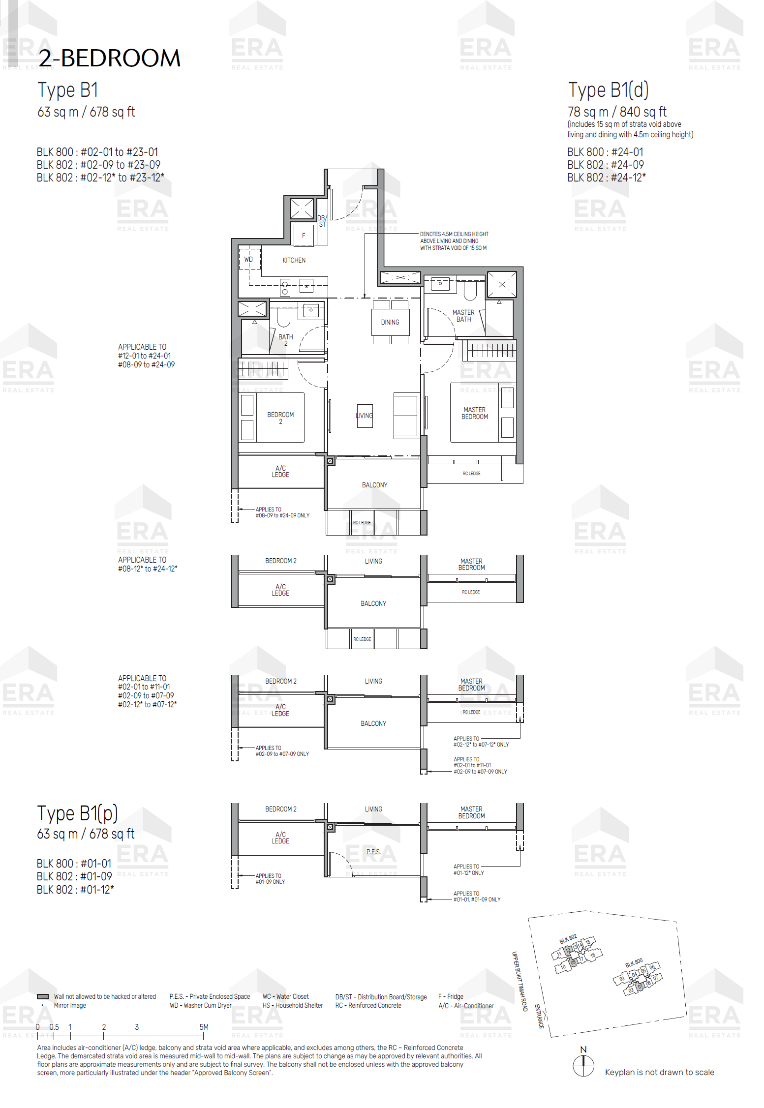 B1(d) · 840 sqft floor plan