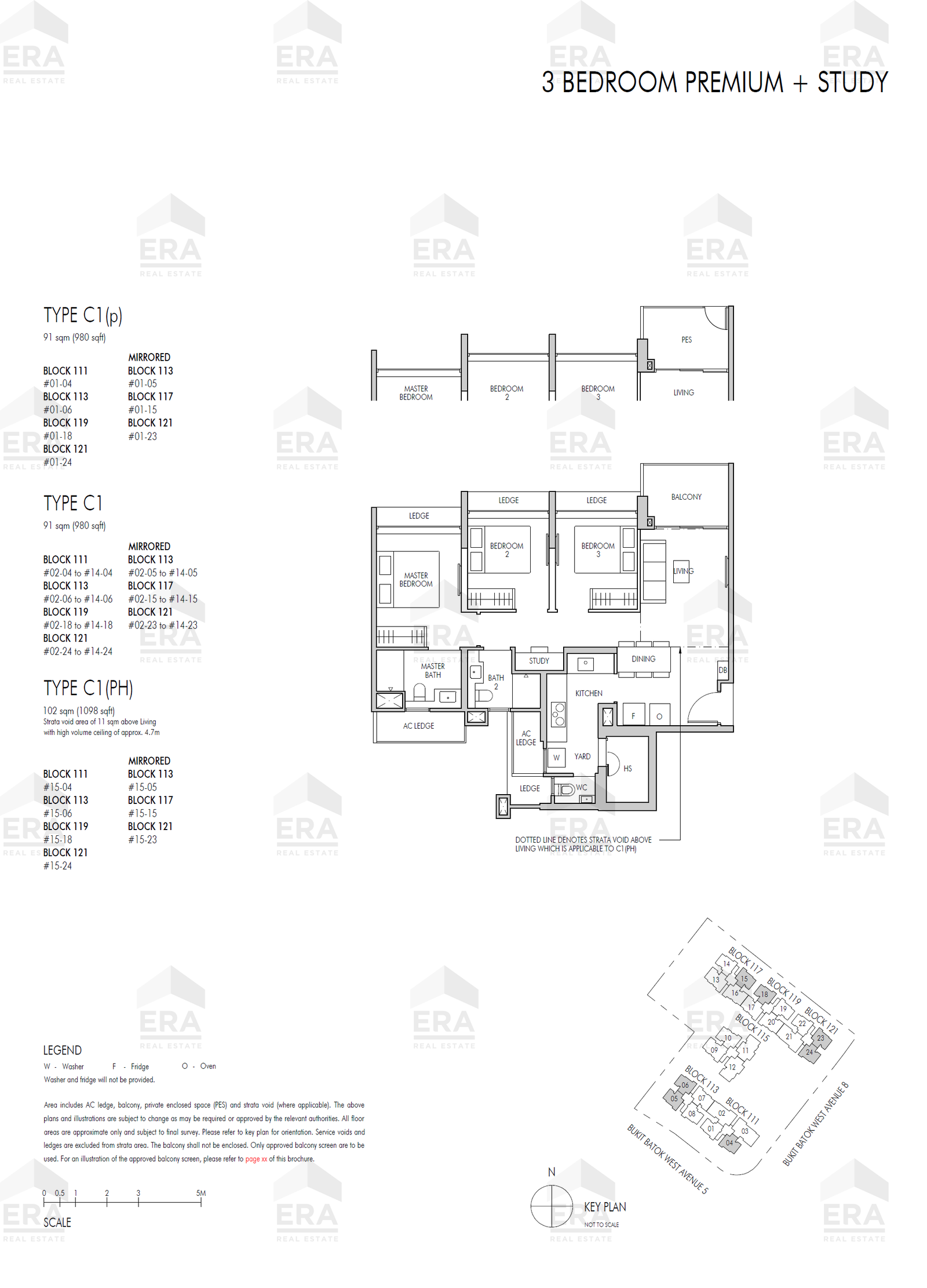 C1(p) · 980 sqft floor plan