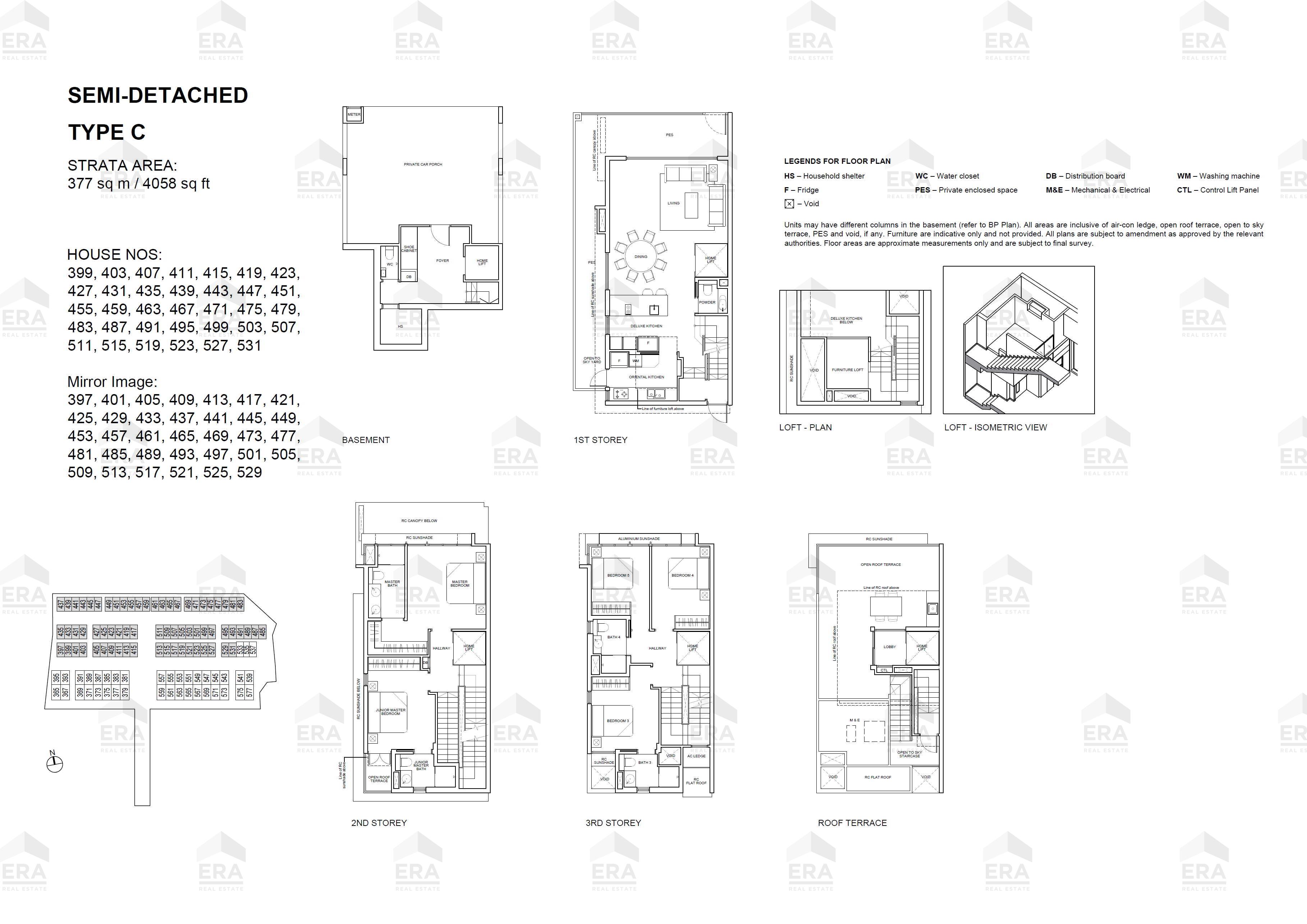 C(M) · 4,058 sqft floor plan