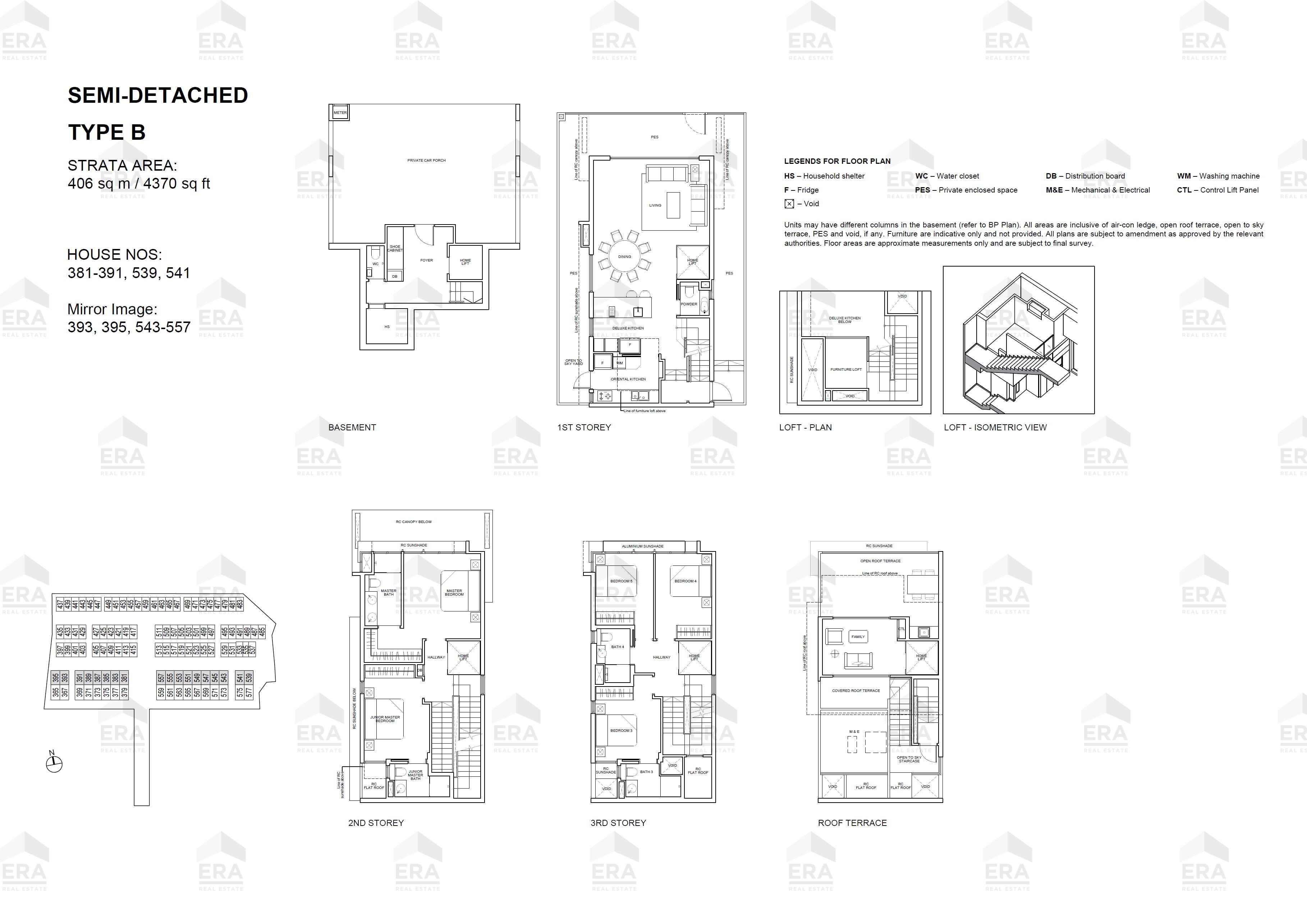 B · 4,370 sqft floor plan