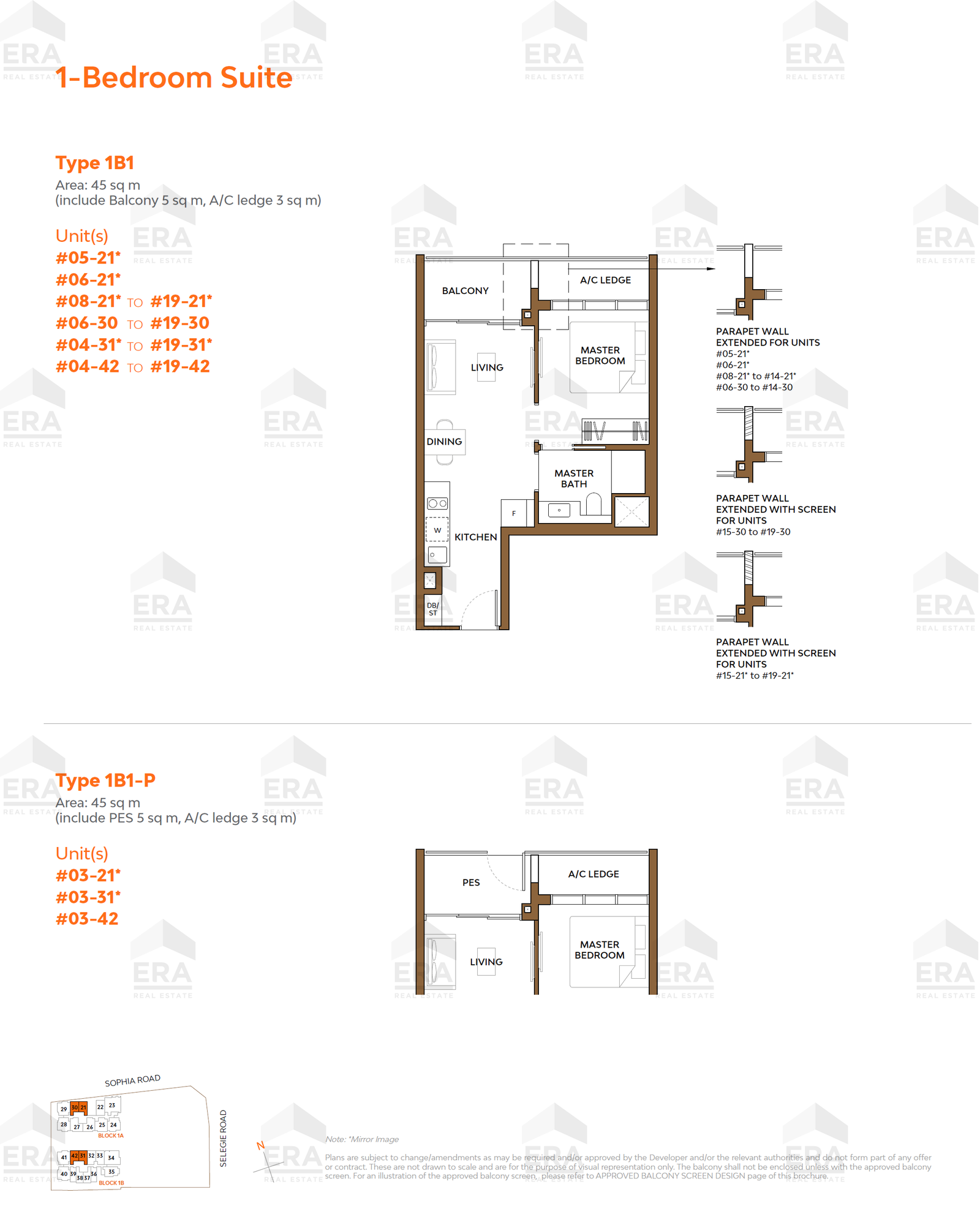 1B1-P · 484 sqft floor plan