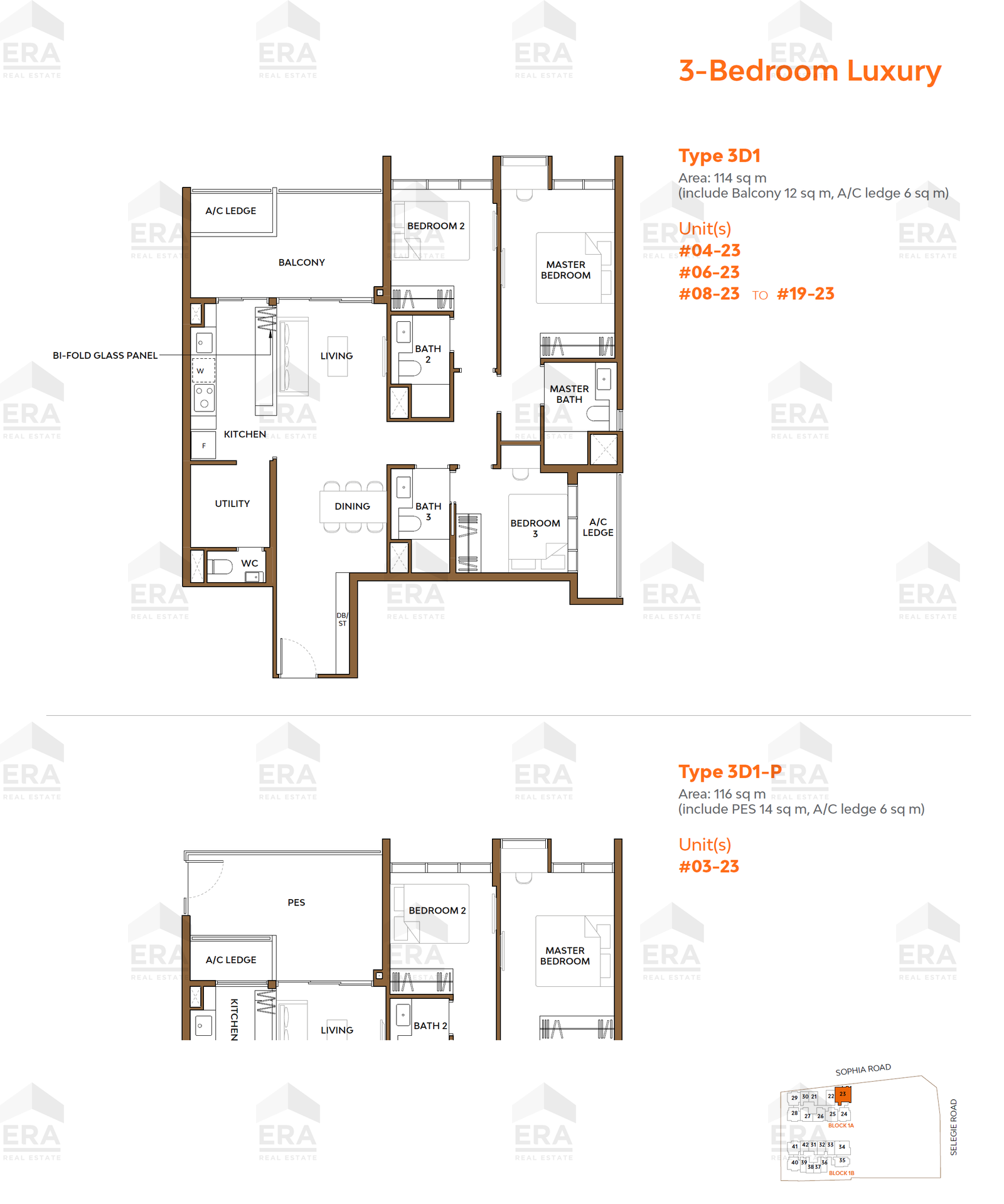 3D1 · 1,227 sqft floor plan