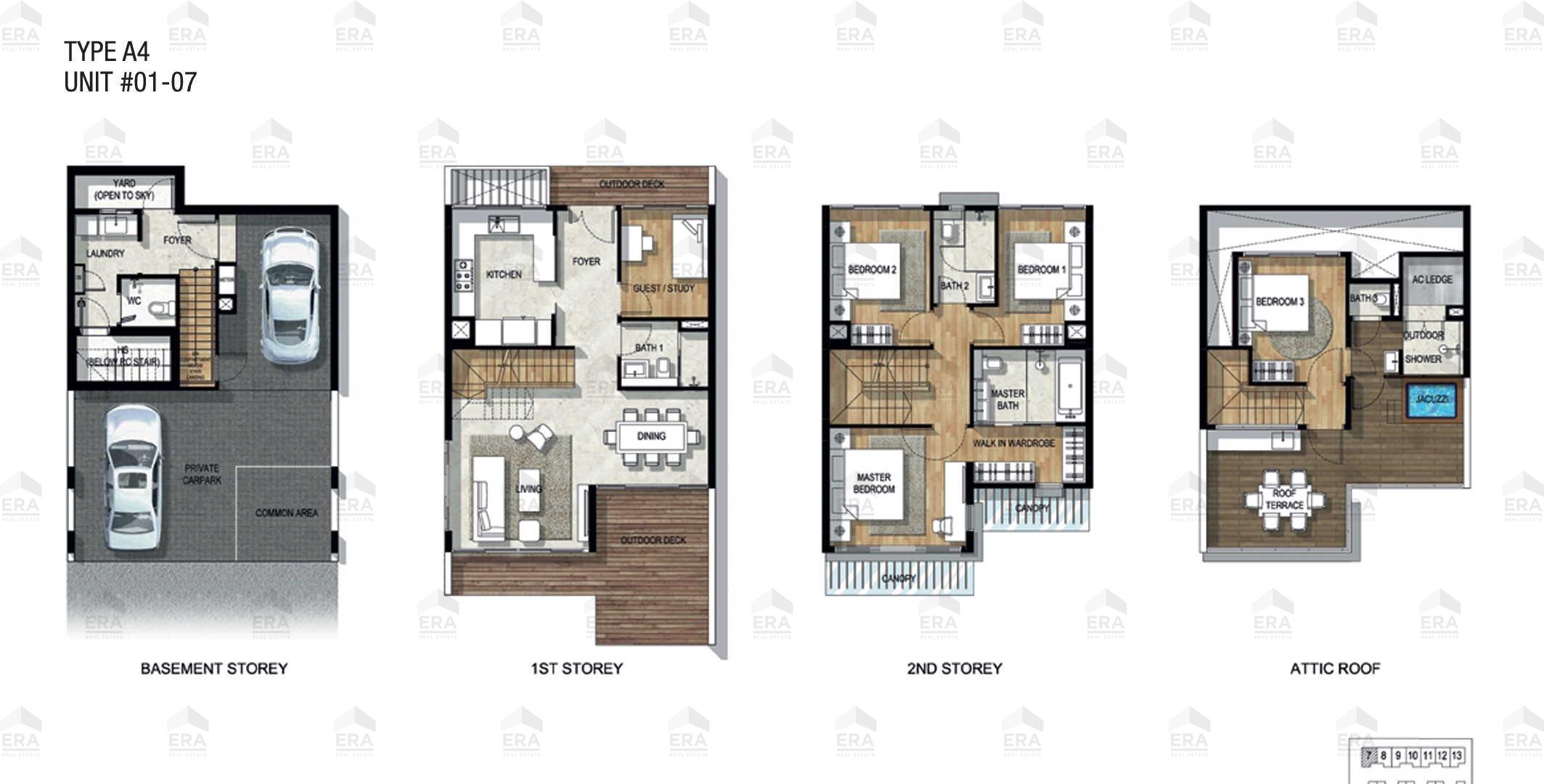 A4 · 3,154 sqft floor plan