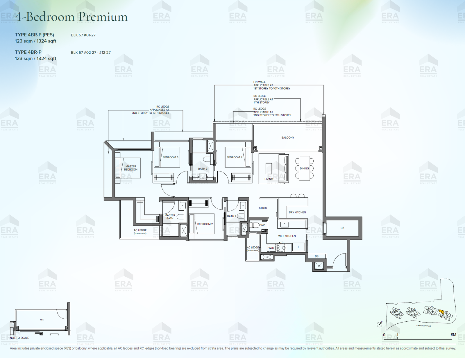 4BR-P(PES) · 1,324 sqft floor plan