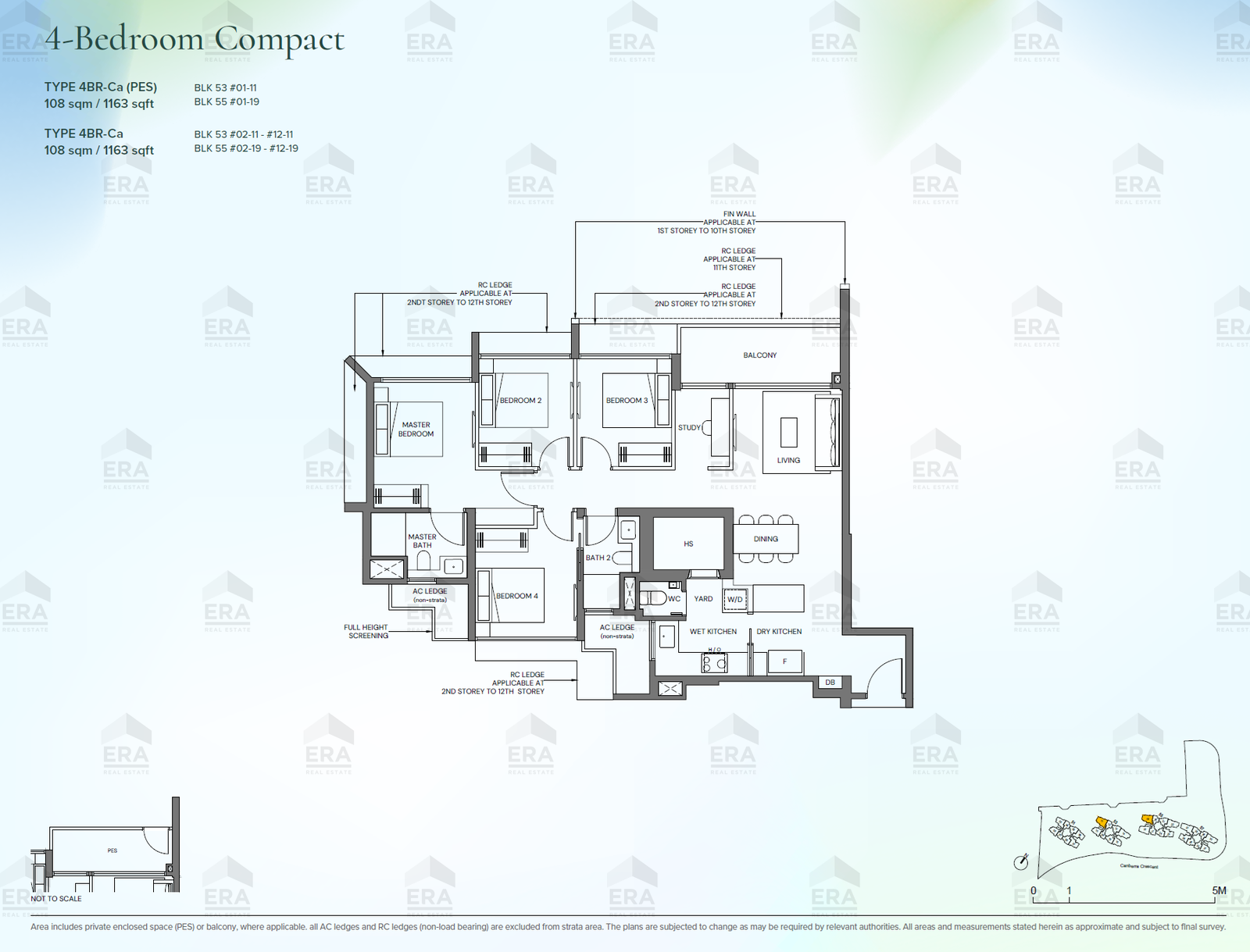 4BR-Ca · 1,163 sqft floor plan