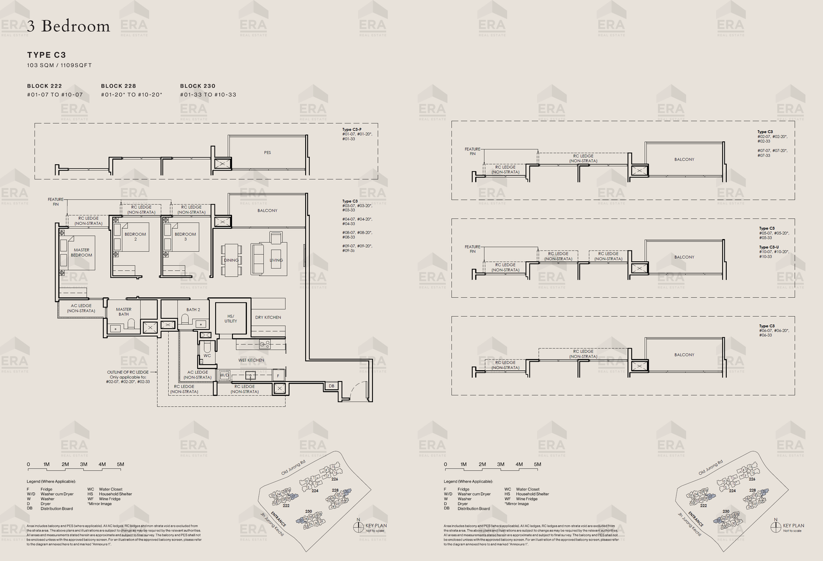 C3 · 1,109 sqft floor plan