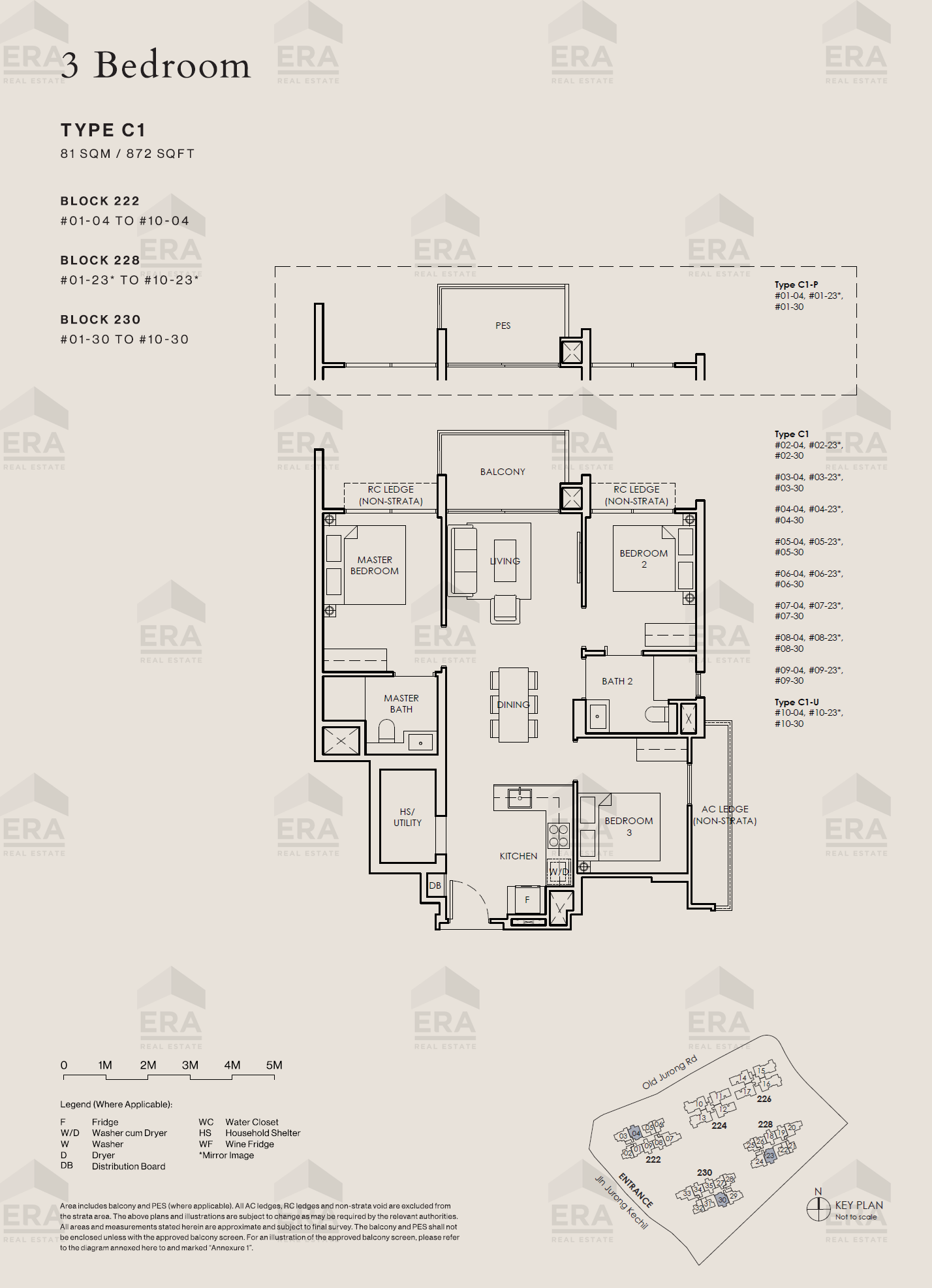 C1-U · 872 sqft floor plan