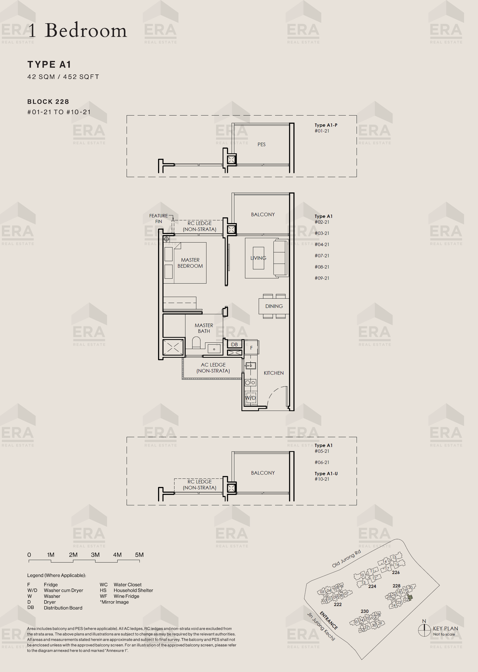 A1 · 452 sqft floor plan