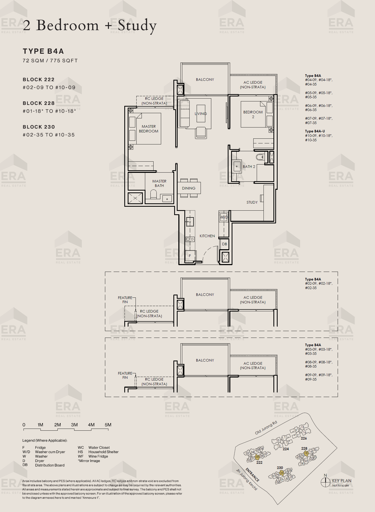 B4A-U · 775 sqft floor plan