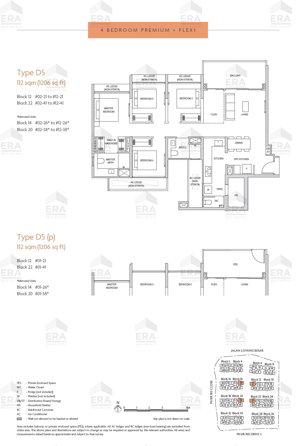 D5(p) · 1,206 sqft floor plan