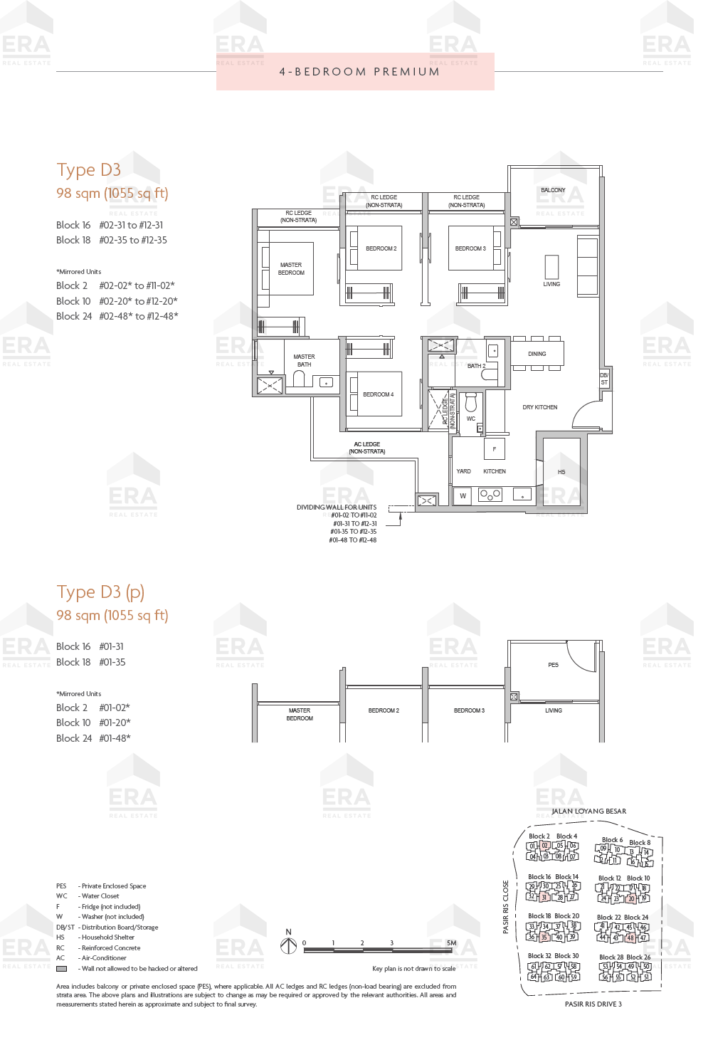 D3(p) · 1,055 sqft floor plan