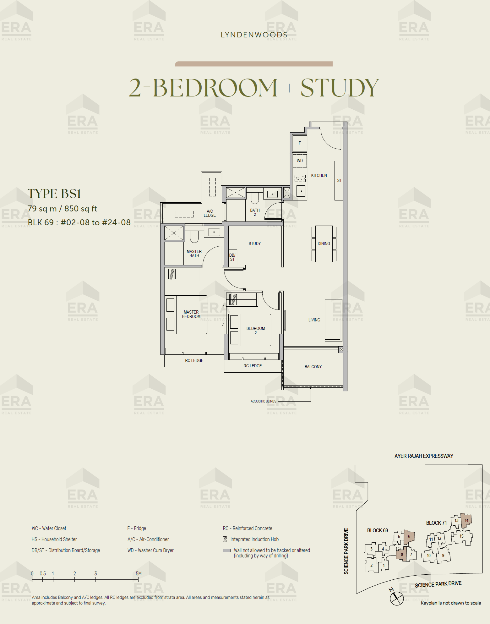 BS1 · 850 sqft floor plan