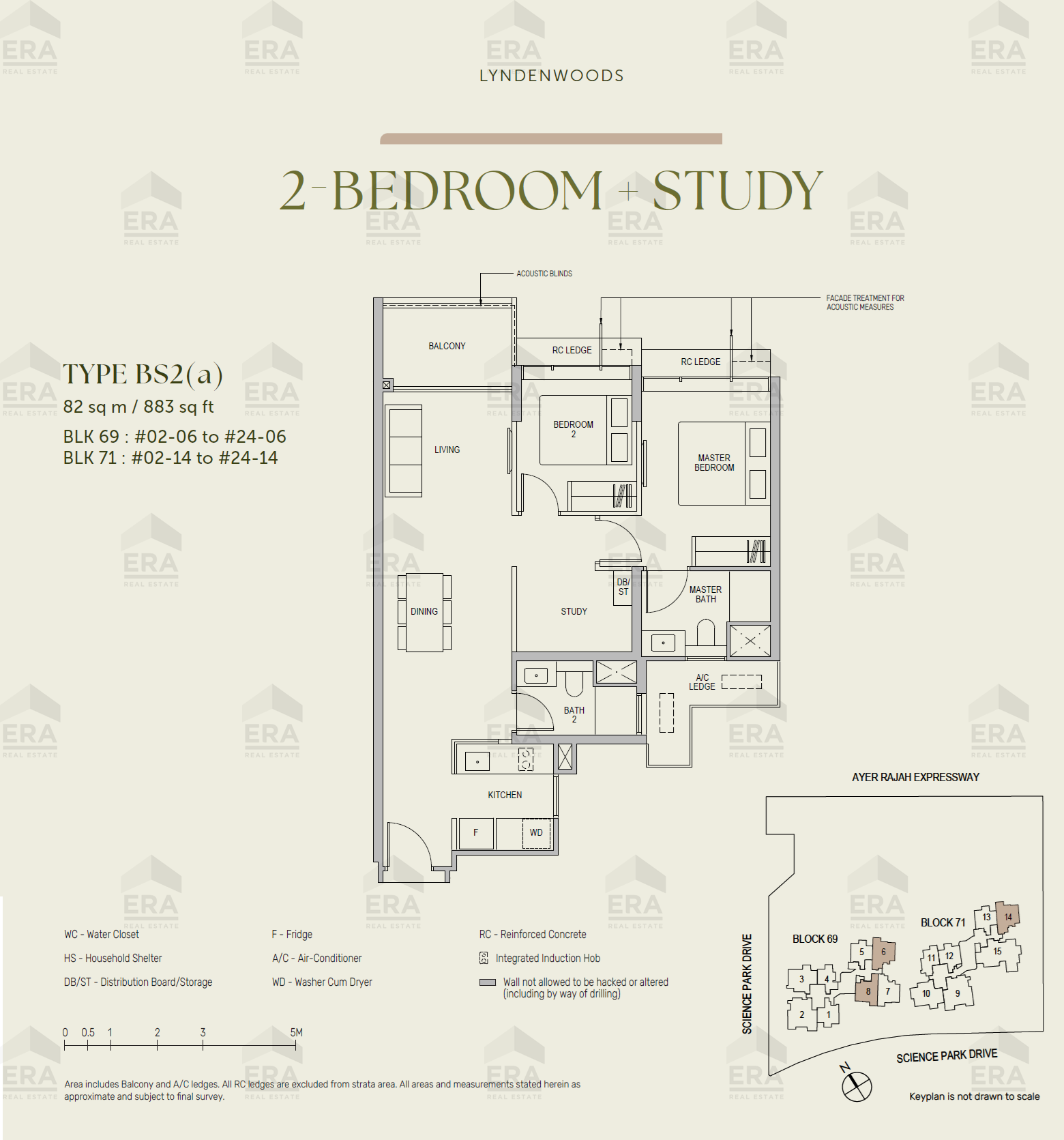 BS2(a) · 883 sqft floor plan