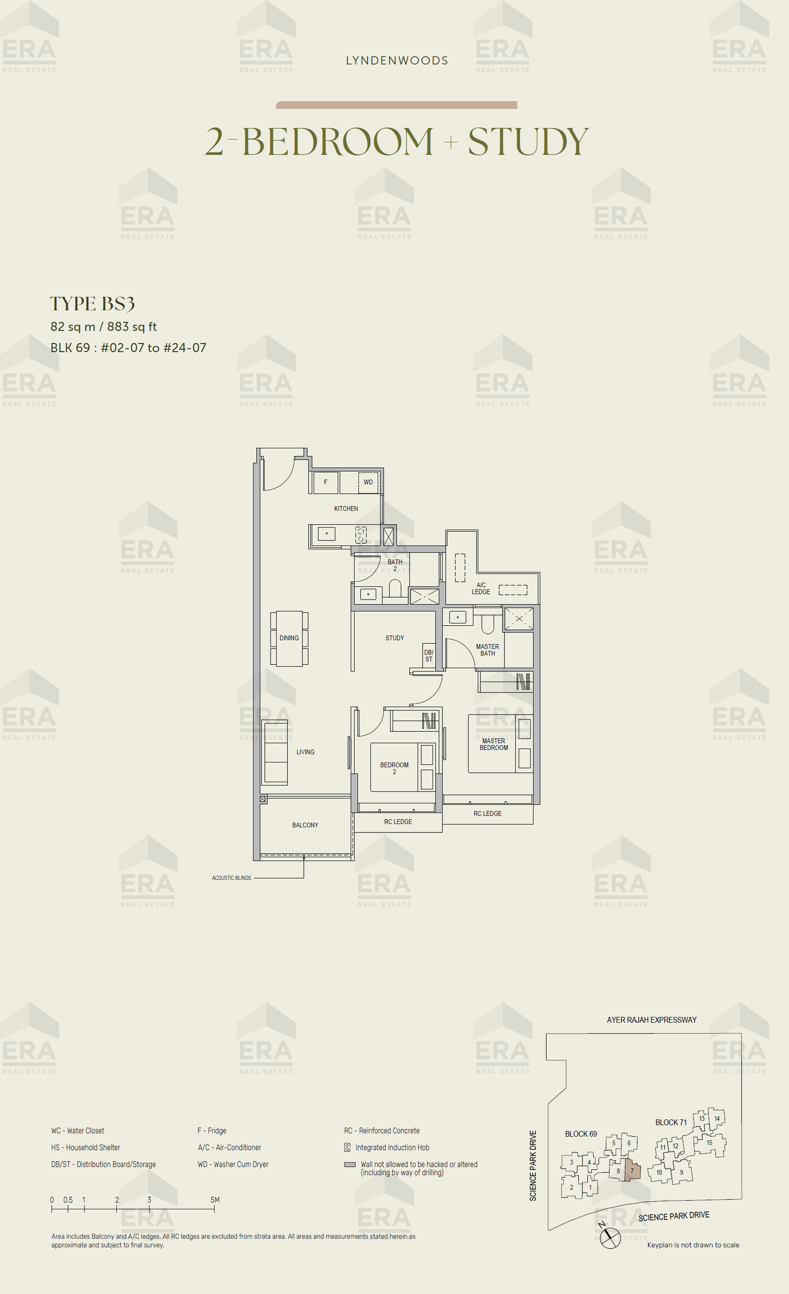 BS3 · 883 sqft floor plan
