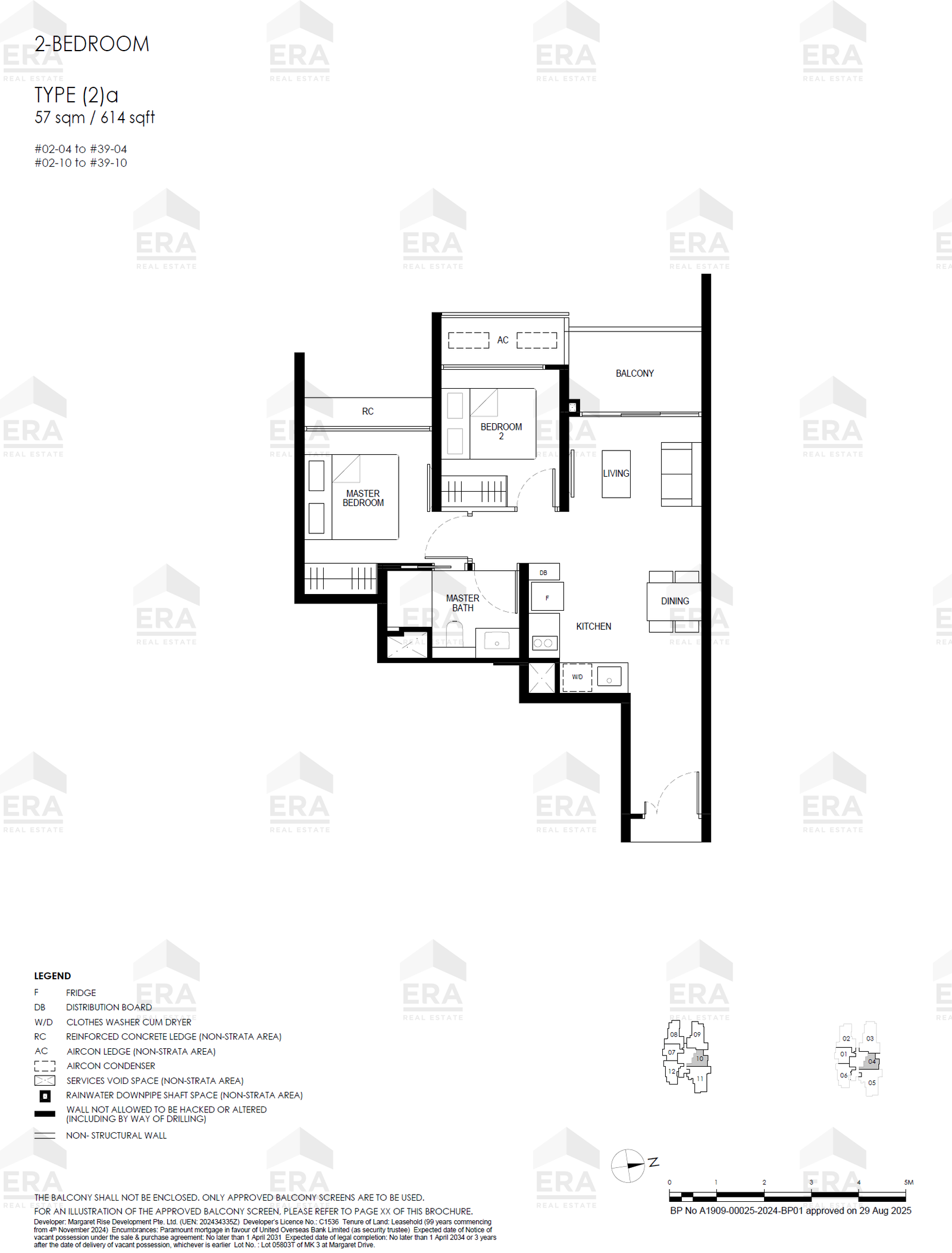 (2)a · 614 sqft floor plan