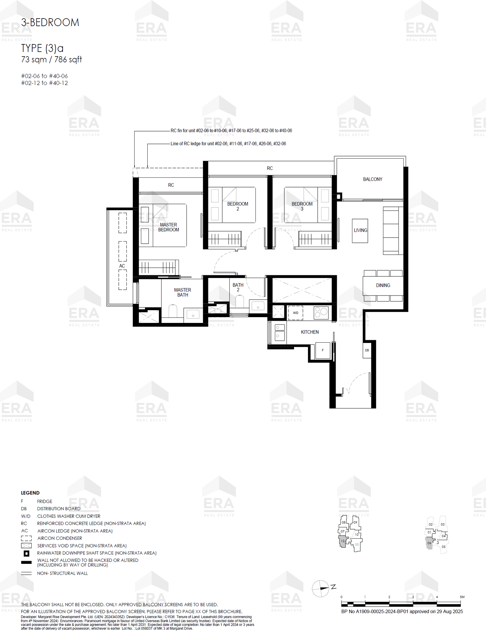 (3)a · 786 sqft floor plan
