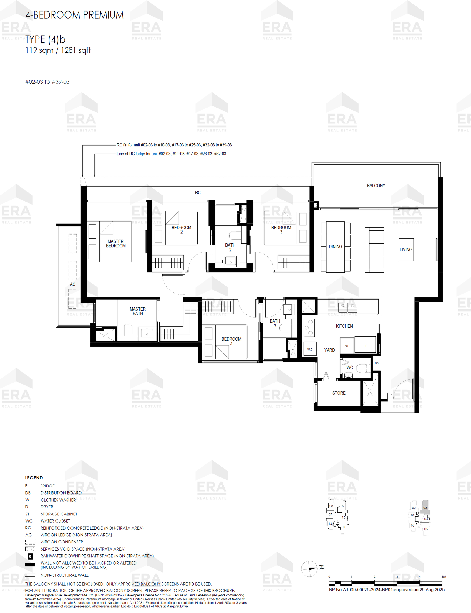 (4)b · 1,281 sqft floor plan