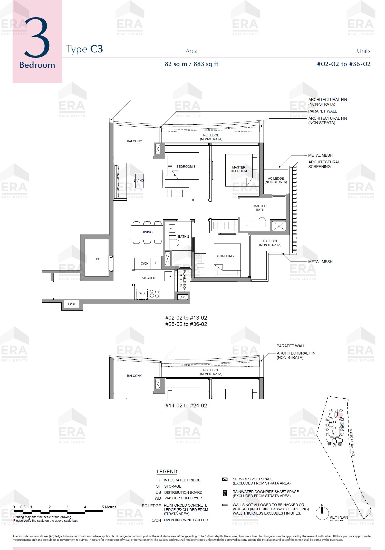C3 · 883 sqft floor plan