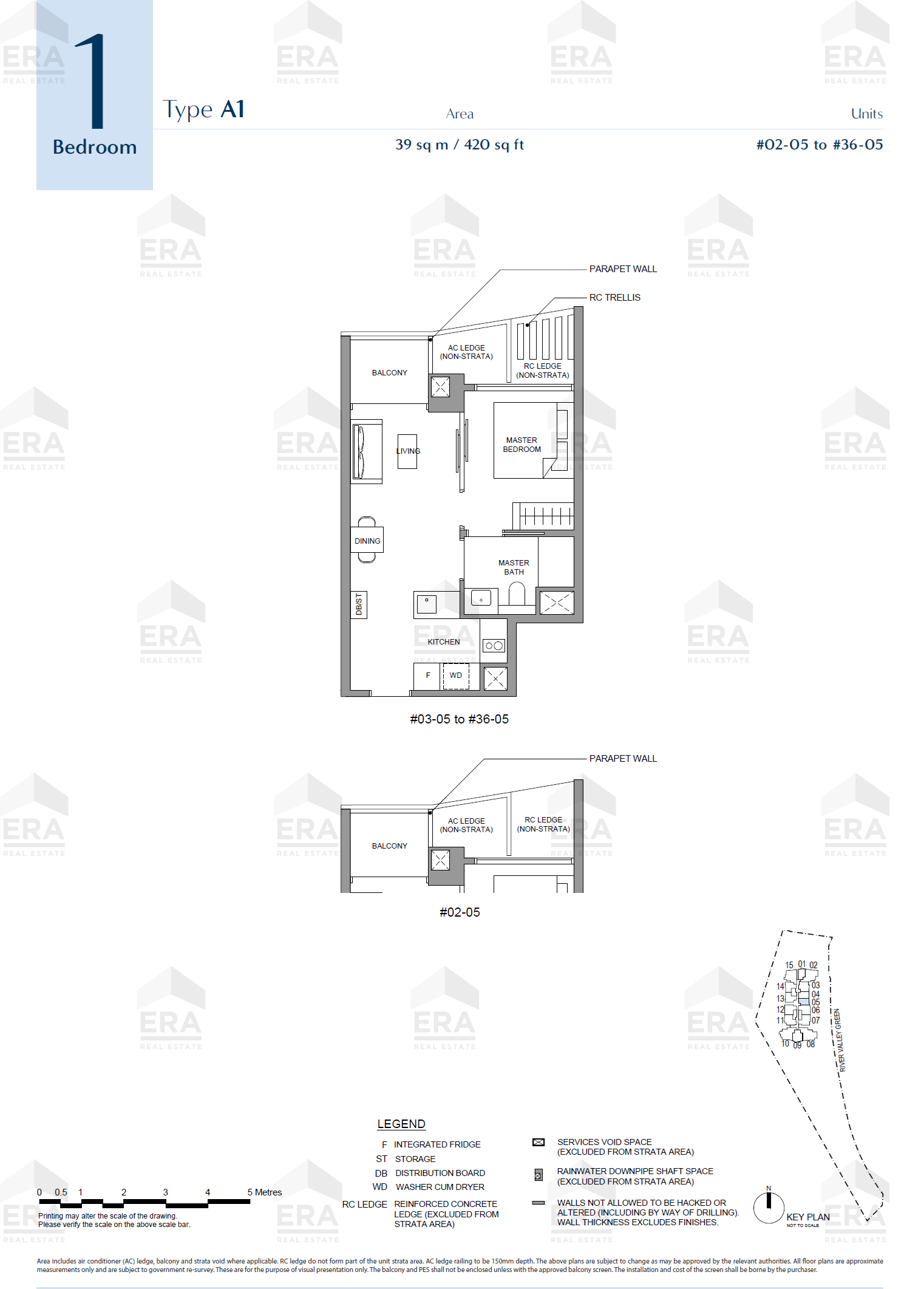 A1 · 420 sqft floor plan