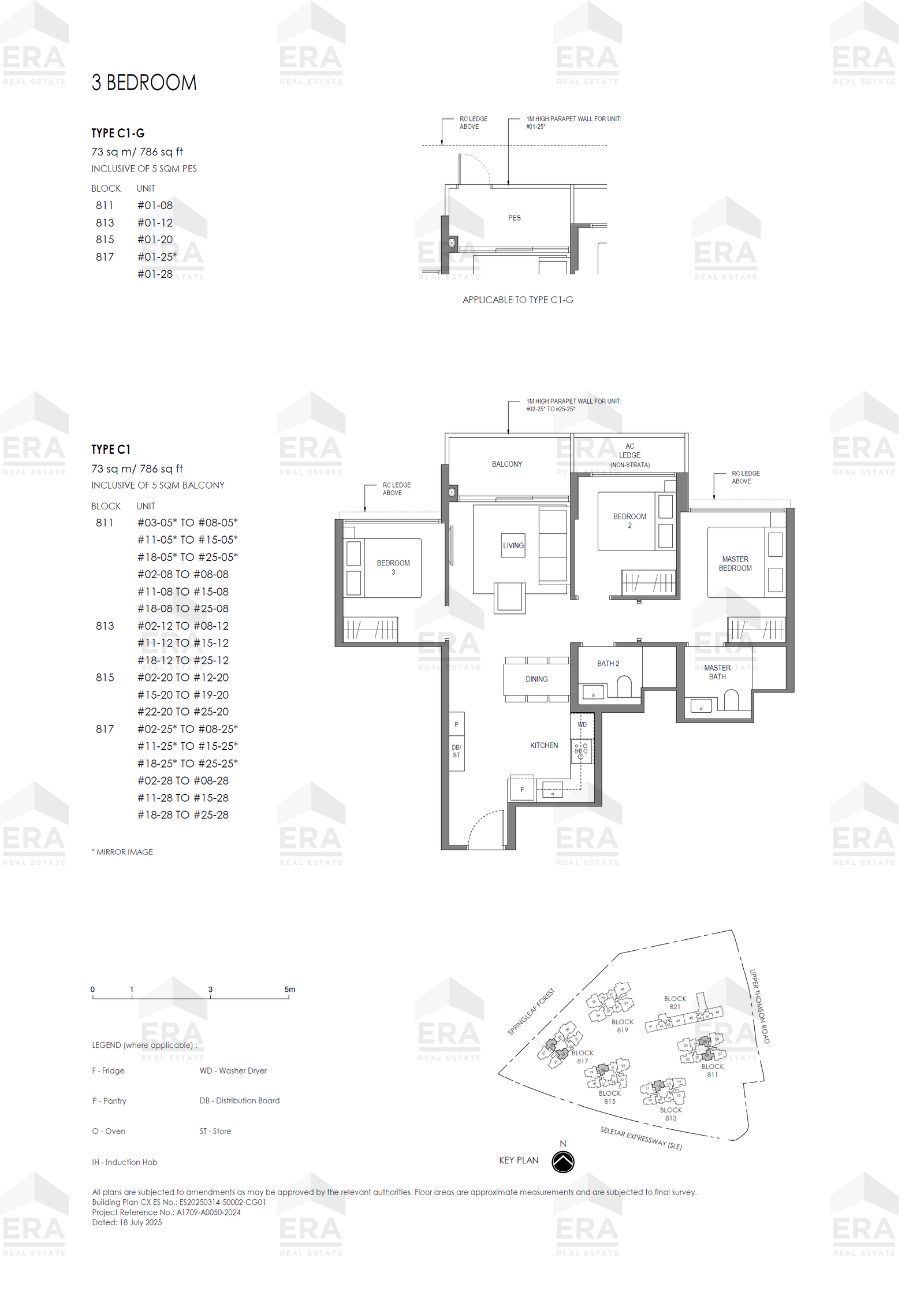 C1 · 786 sqft floor plan