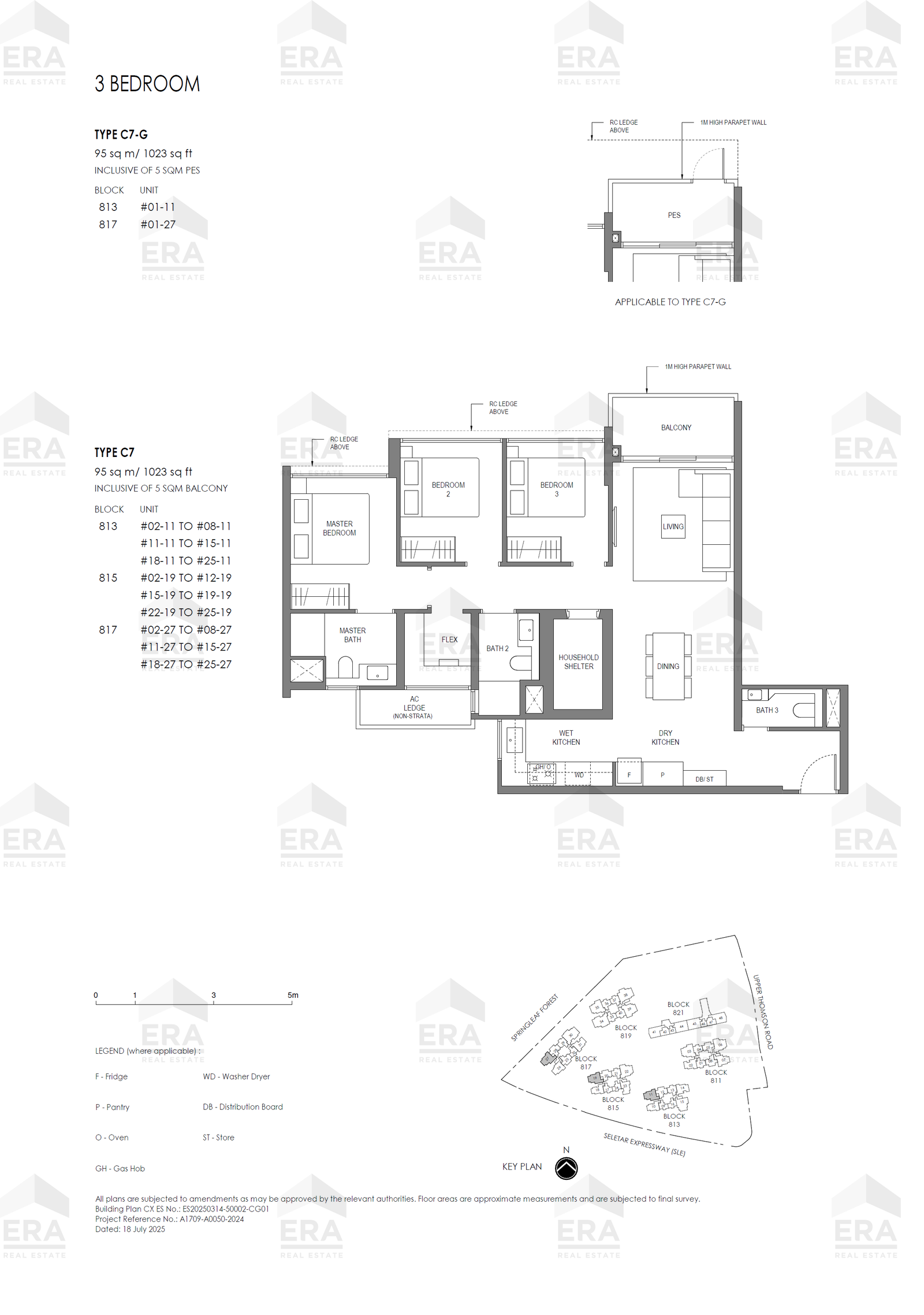 C7 · 1,023 sqft floor plan