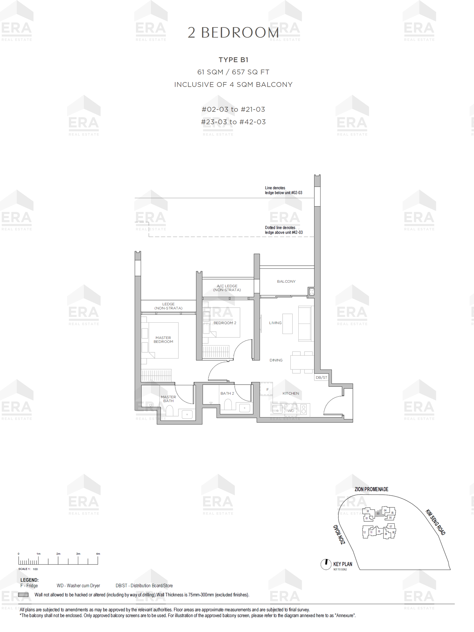 B1 · 657 sqft floor plan