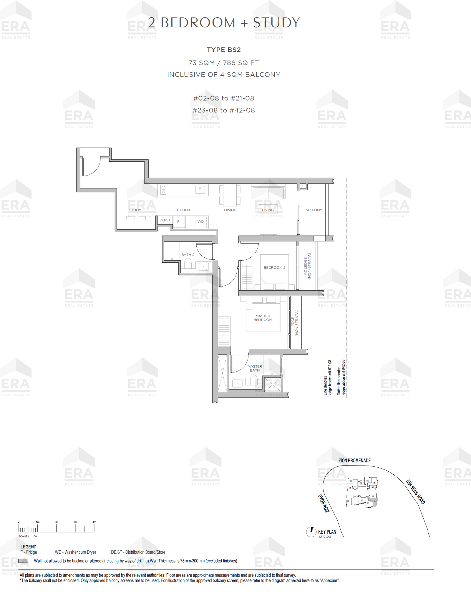 BS2 · 786 sqft floor plan