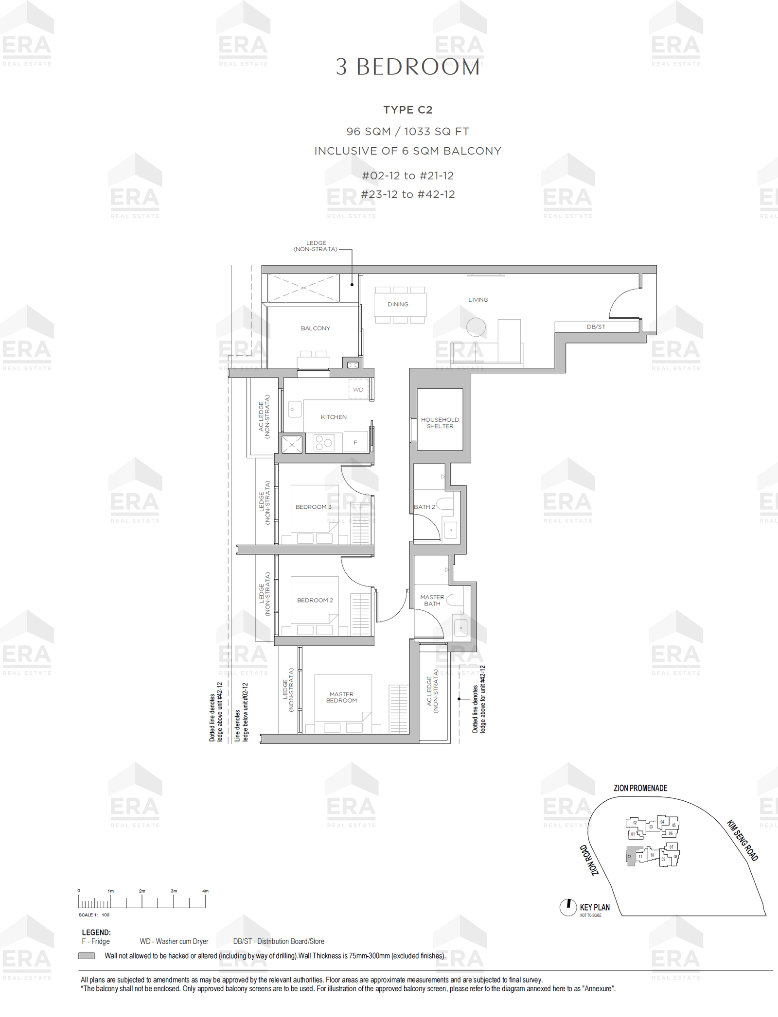 C2 · 1,033 sqft floor plan