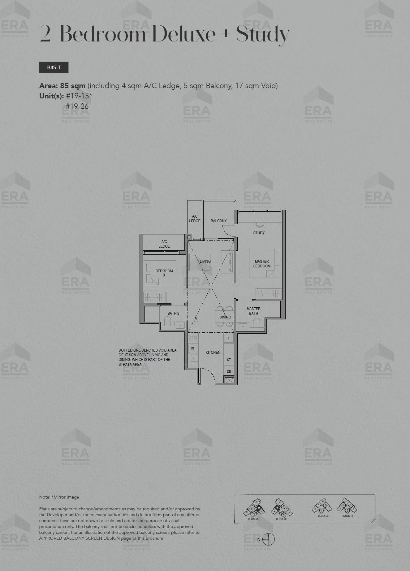 B4S-T · 915 sqft floor plan