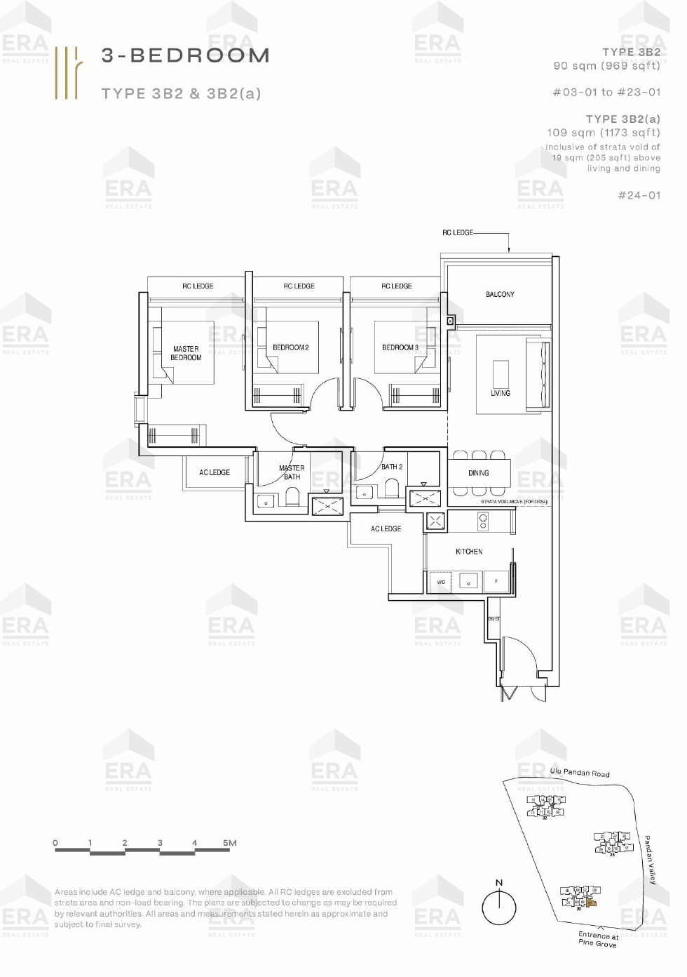 3B2(a) · 1,173 sqft floor plan