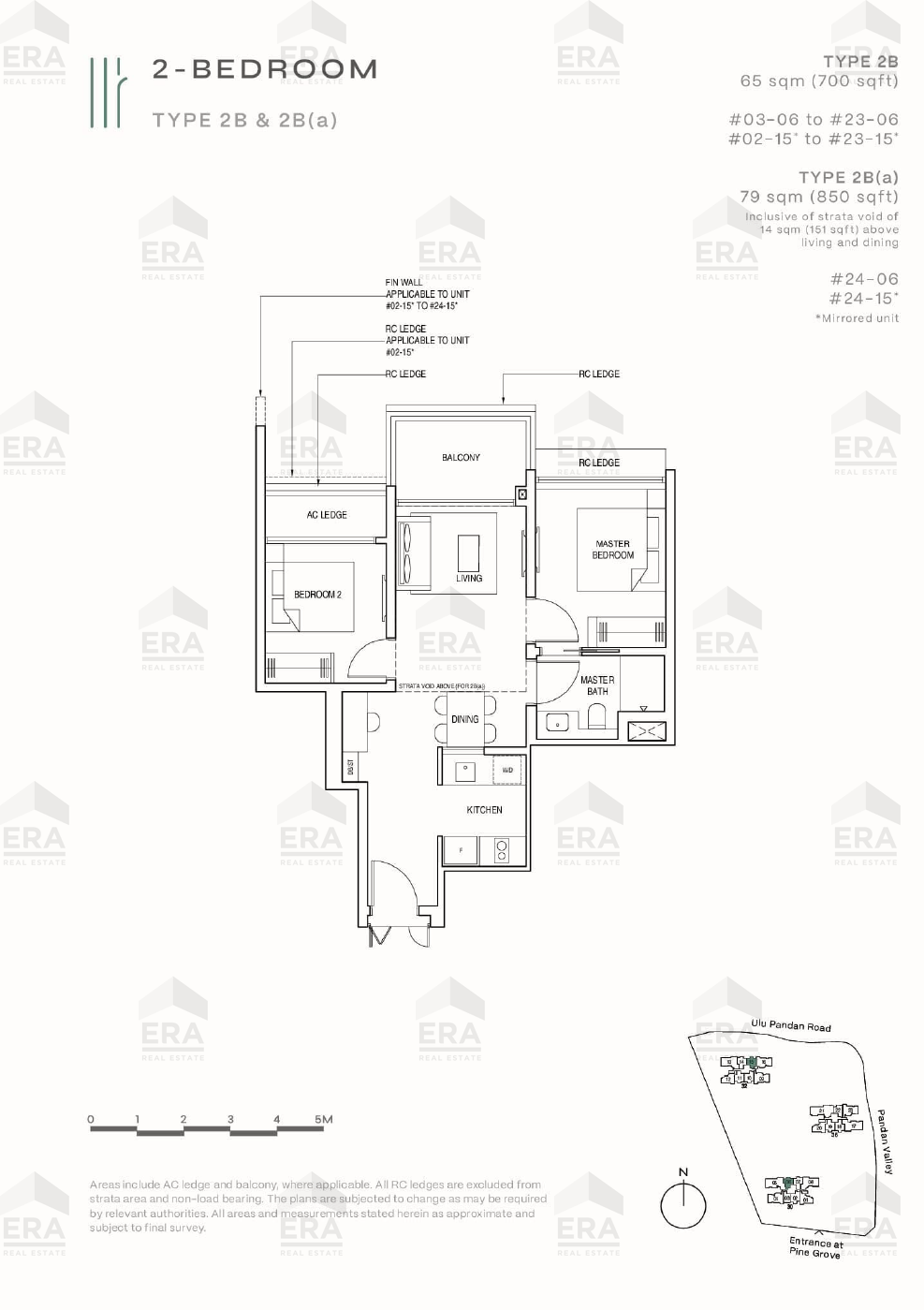 2B(a) · 850 sqft floor plan