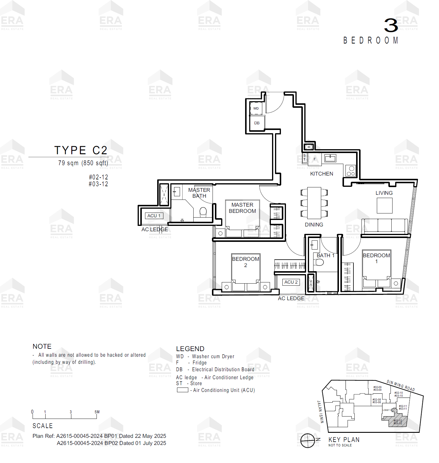 C2 · 850 sqft floor plan
