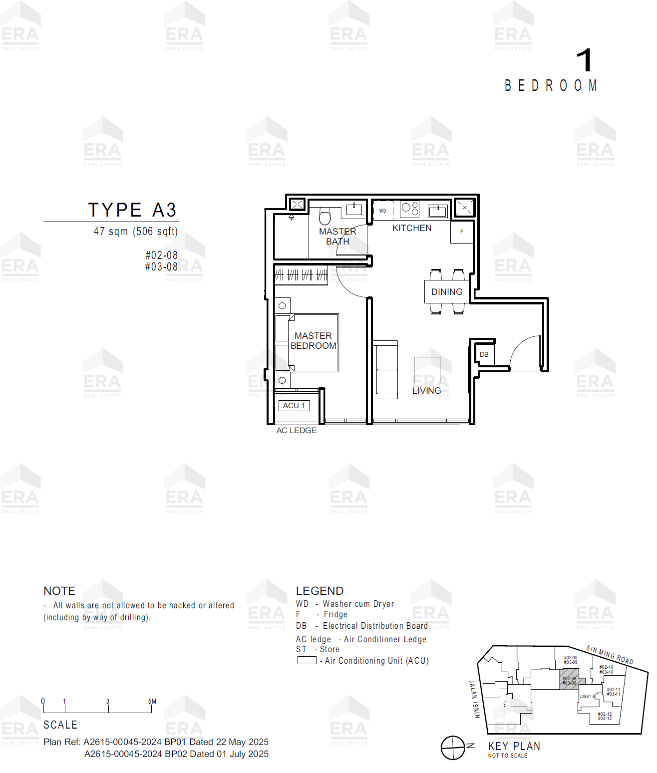 A3 · 506 sqft floor plan