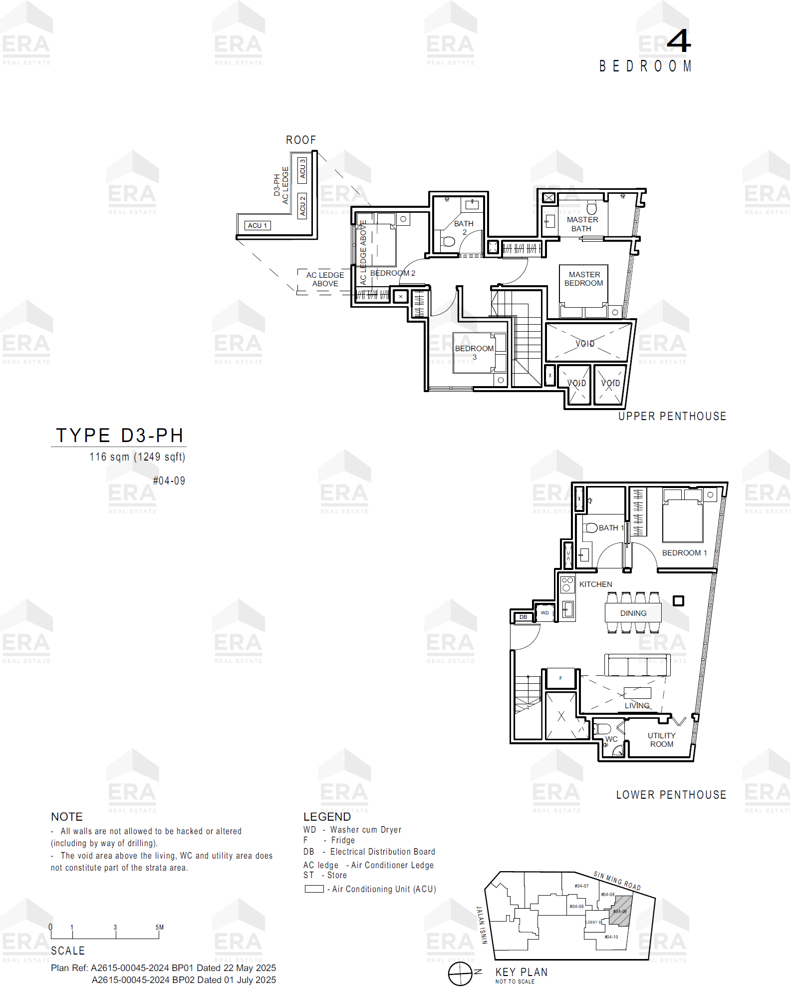 D3-PH · 1,249 sqft floor plan