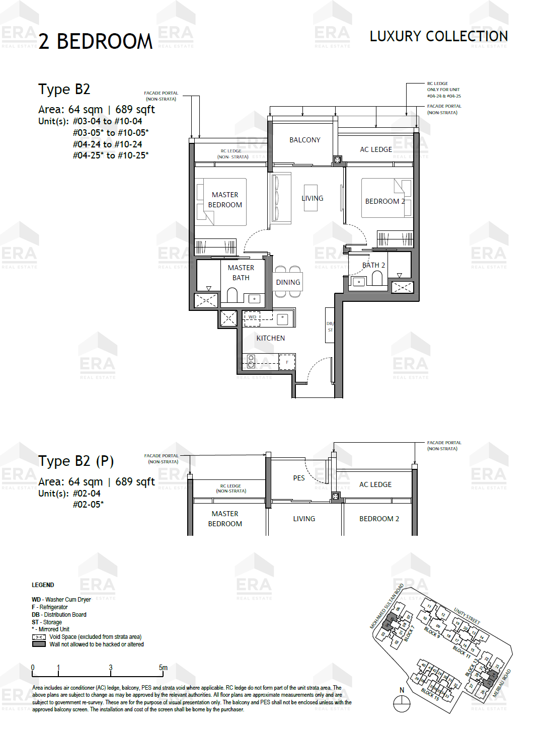 B2 · 689 sqft floor plan