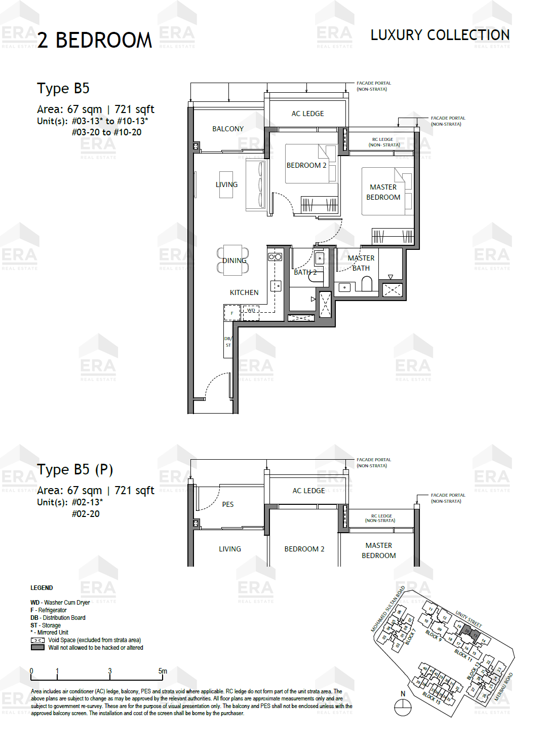 B5 · 721 sqft floor plan
