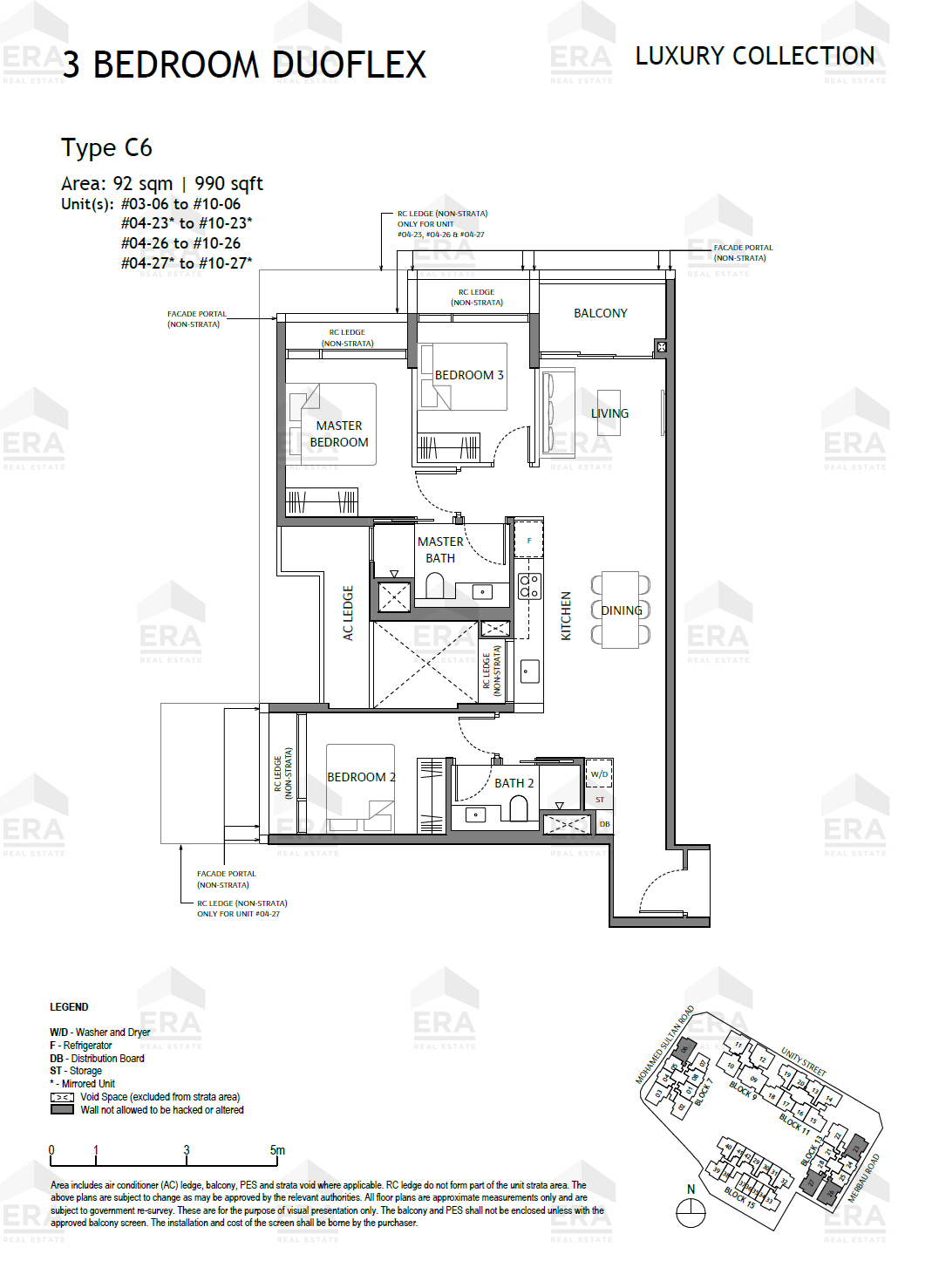 C6 · 990 sqft floor plan