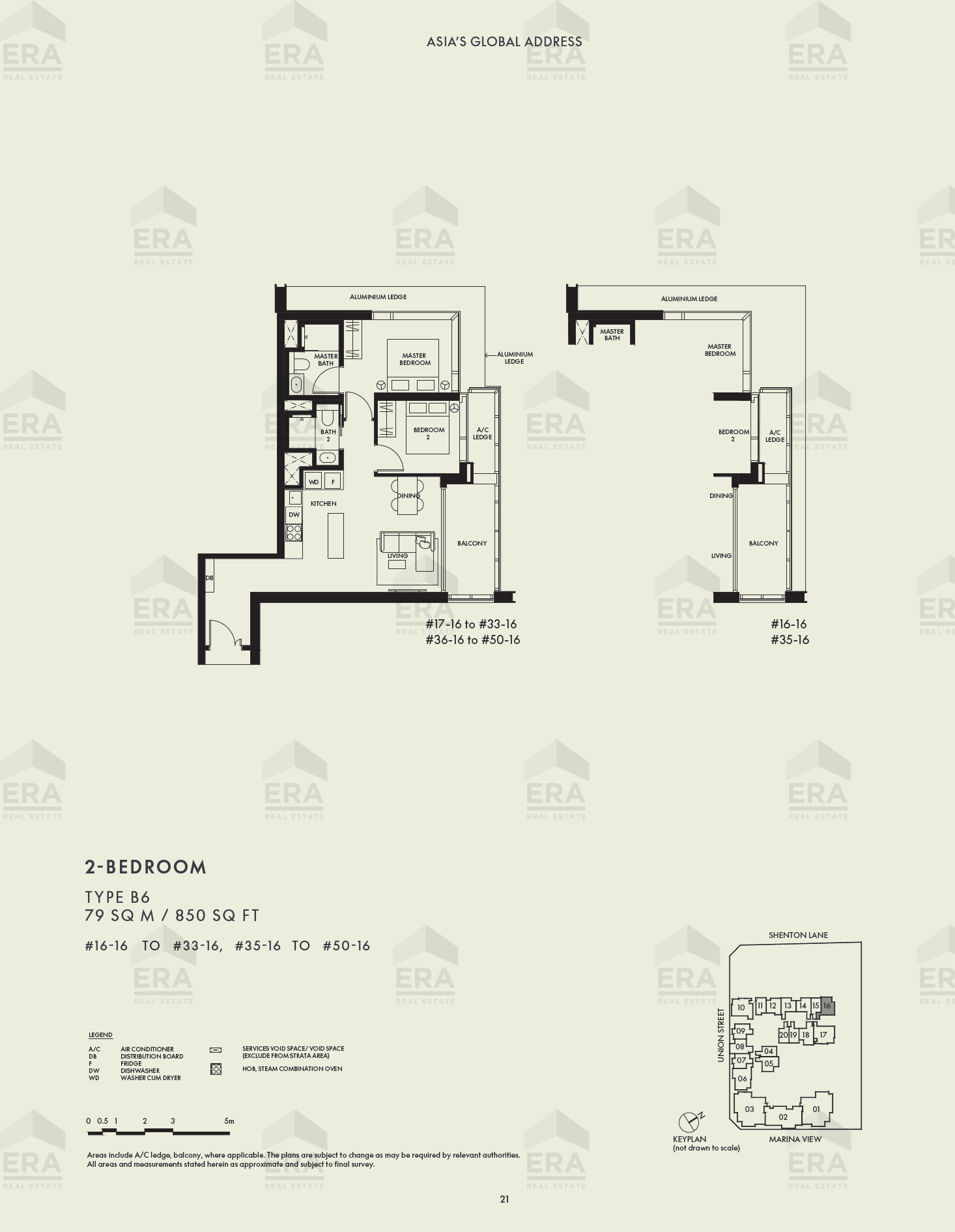 B6 · 850 sqft floor plan