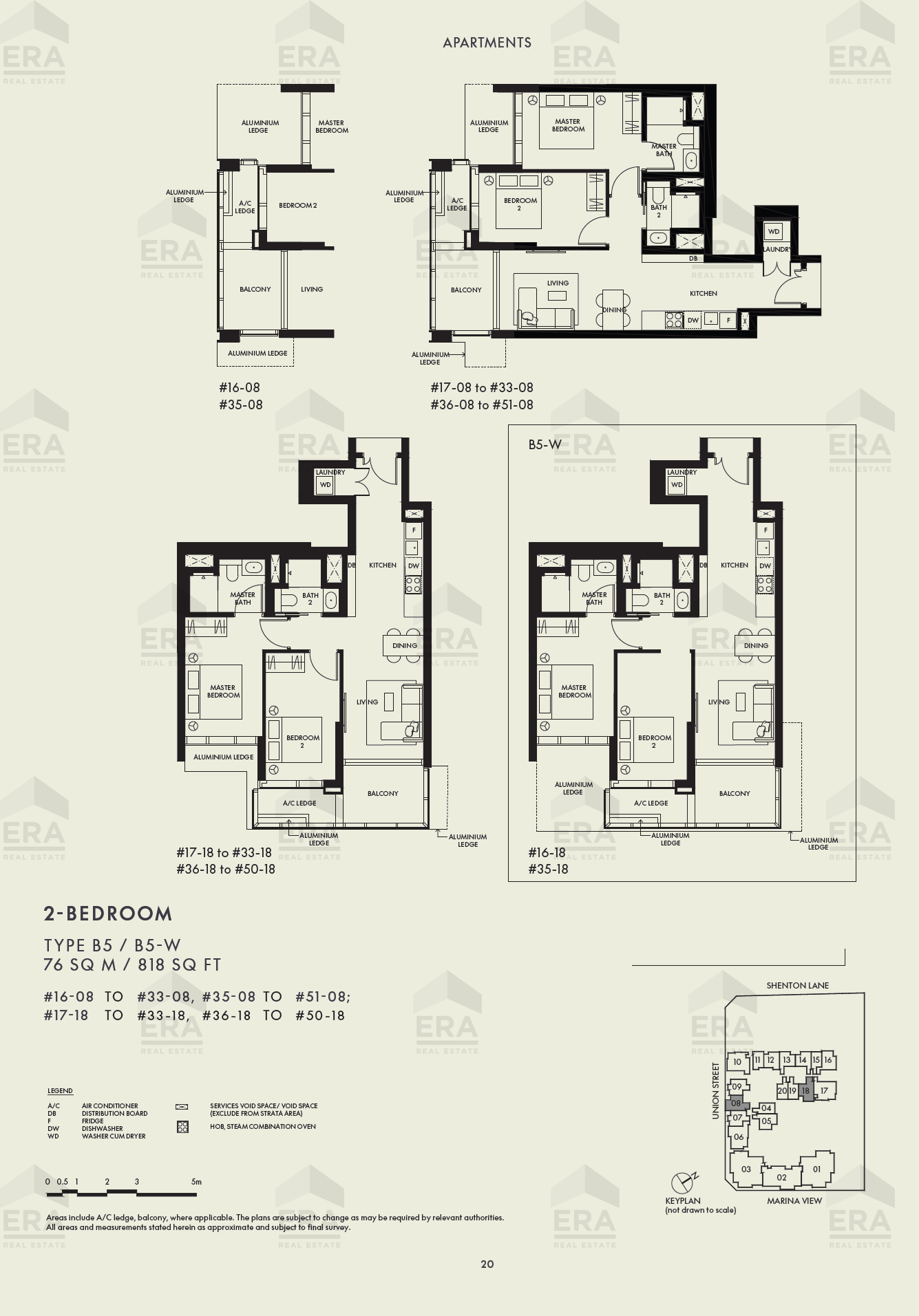 B5 · 818 sqft floor plan