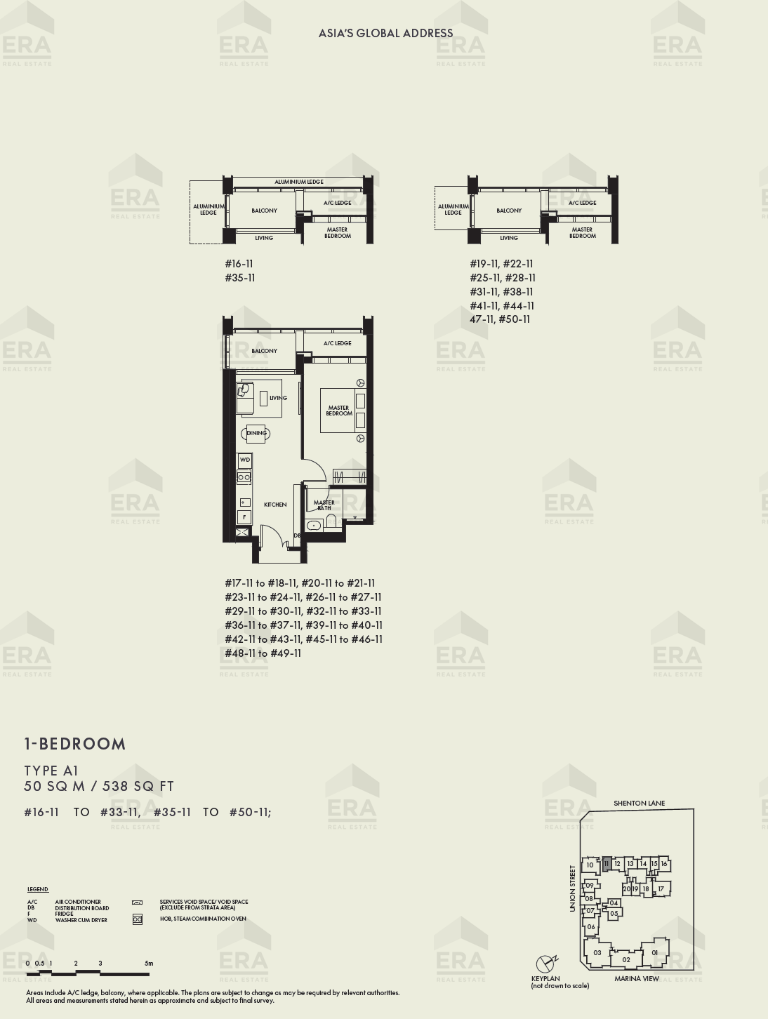 A1 · 538 sqft floor plan