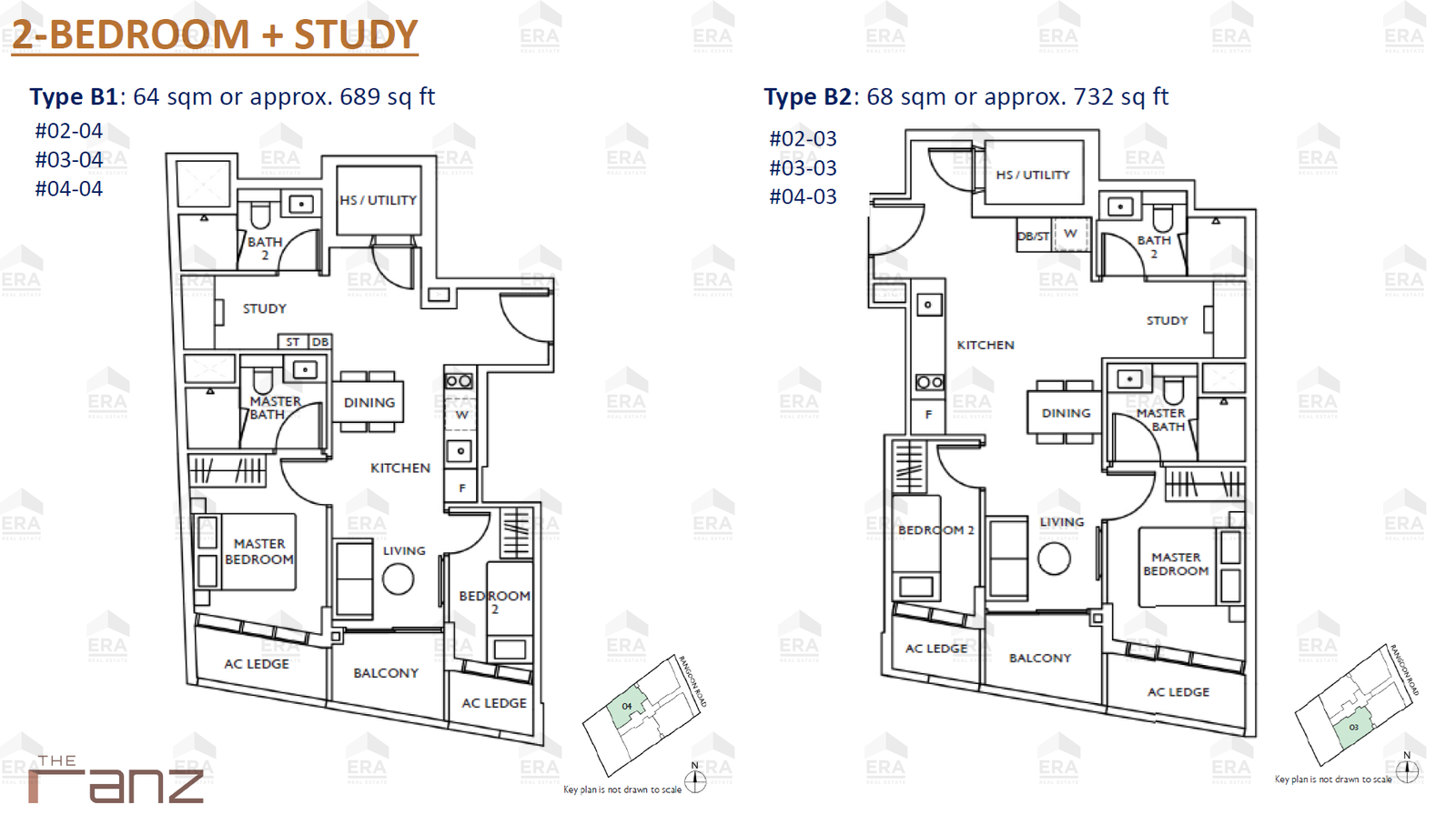 B2 · 732 sqft floor plan
