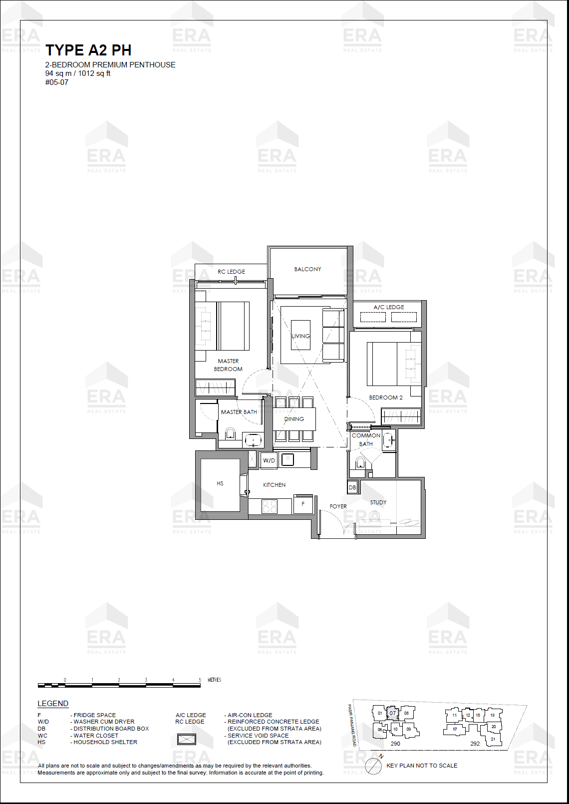 A2 PH · 1,012 sqft floor plan