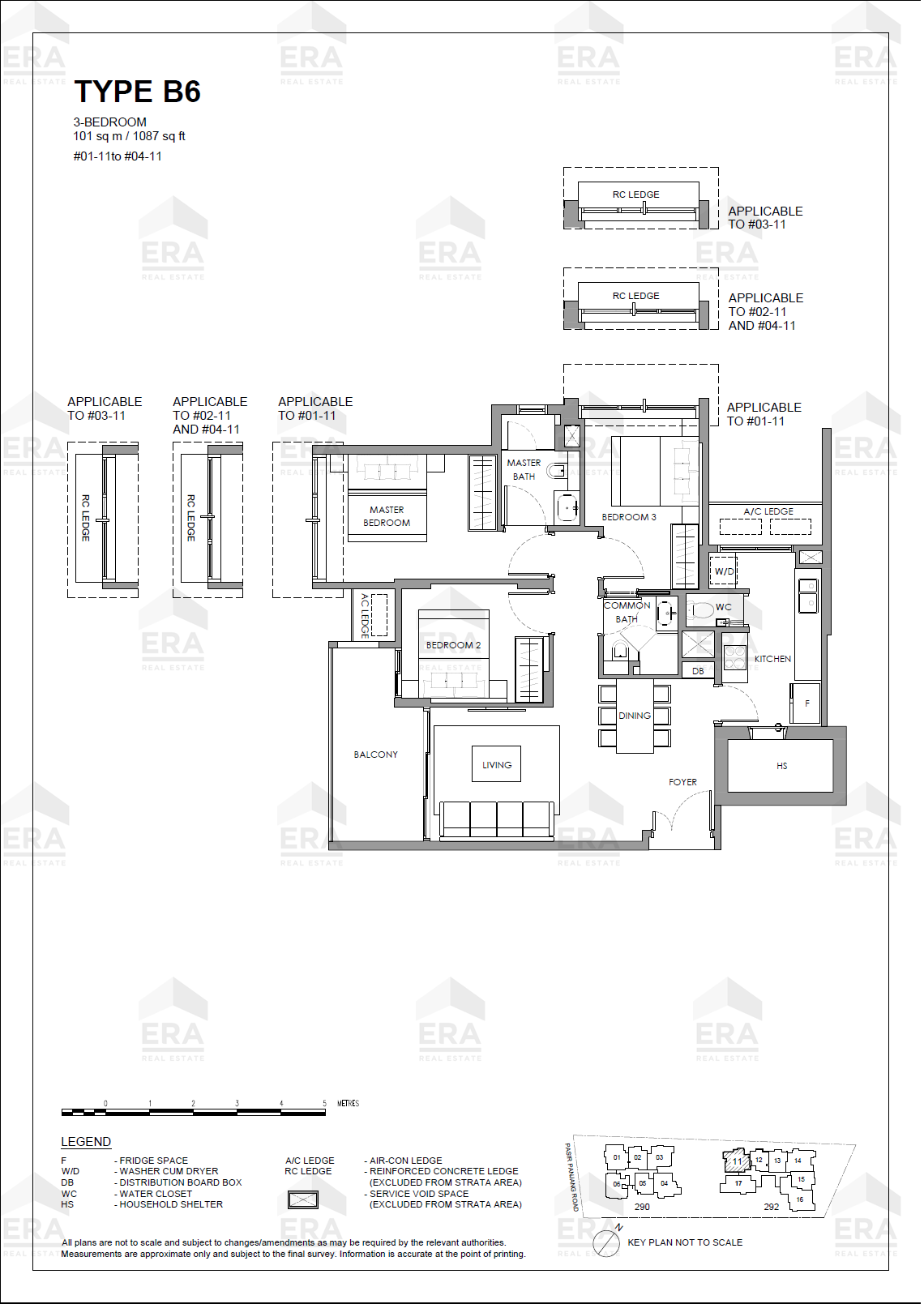 B6 · 1,087 sqft floor plan