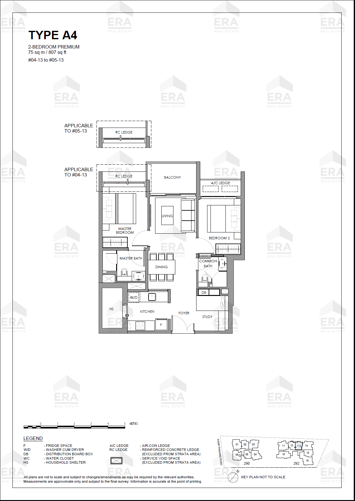 A4 · 807 sqft floor plan